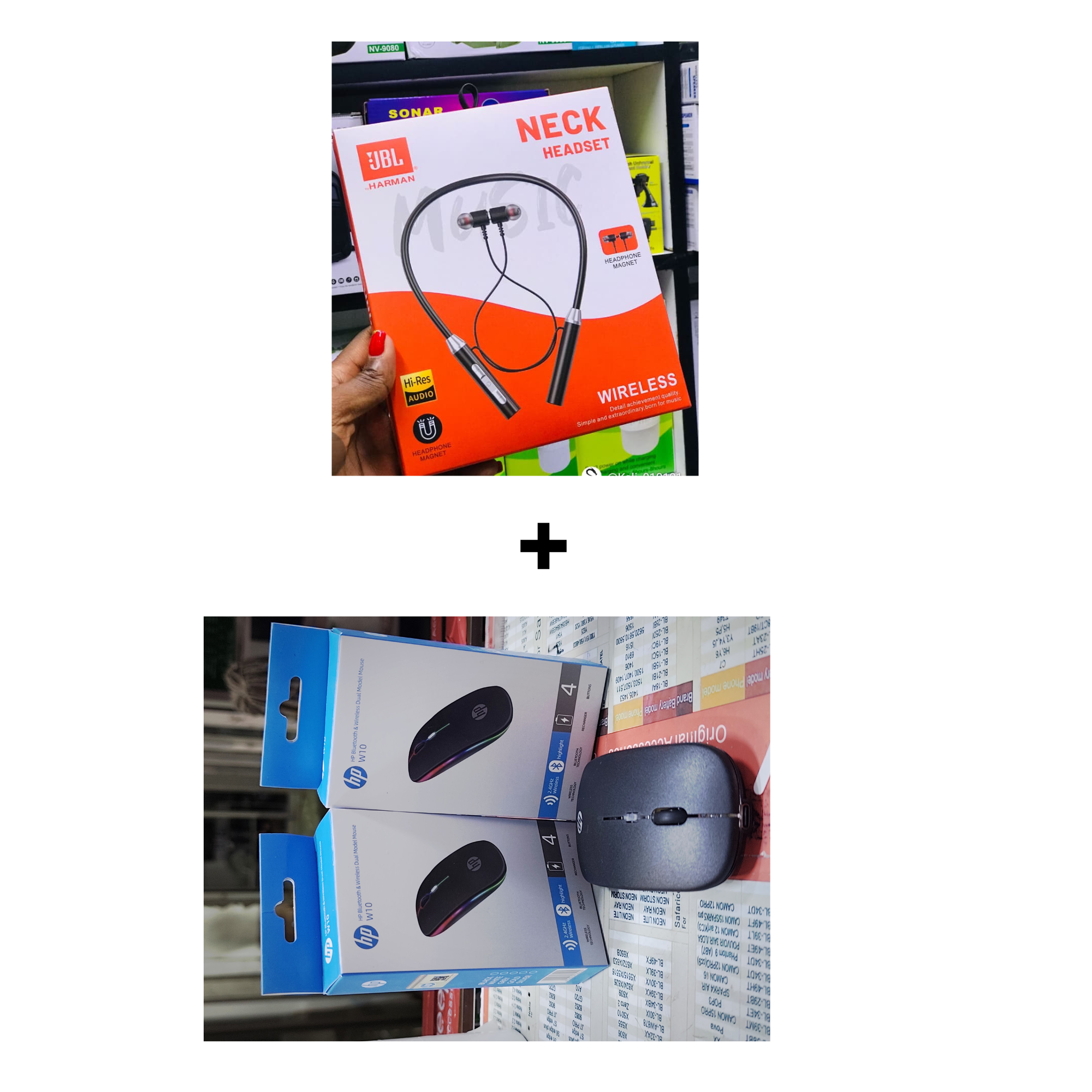 RGB Wireless Mouse + JBL Neckband Bluetooth Headphones – Smart Work & Play C Bundle