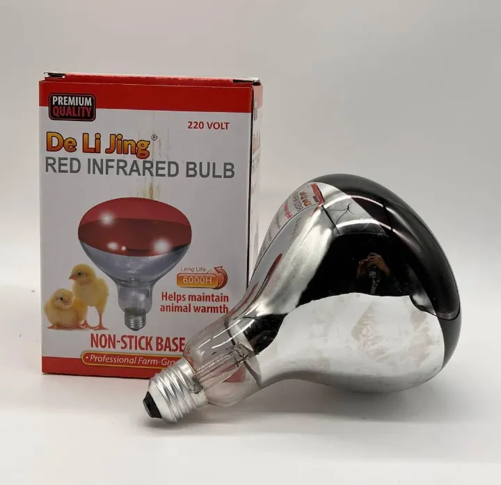 Poultry Bulb 250W Red Infrared Chicken Bullb, Heat Lamp For Chickens Coop Brooder And Reptile Heat Bulb 220 Volts Infrared Red Light