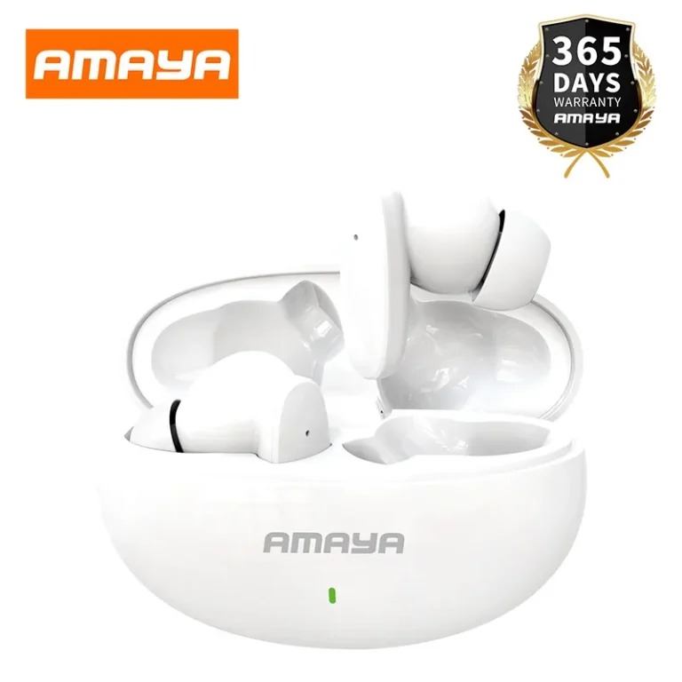 Amaya TK 05 Wireless Sports Earbuds | Pure Bass Surround Sound | 20H Playtime | 21H Talk Time | Sweatproof & Dustproof | Bluetooth Compatible | Noise Mic | Hall Switch | 1-Year Warranty