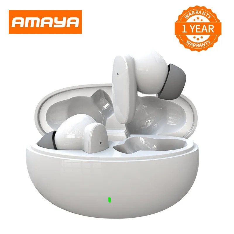 Amaya TK 05 Wireless Sports Earbuds | Pure Bass Surround Sound | 20H Playtime | 21H Talk Time | Sweatproof & Dustproof | Bluetooth Compatible | Noise Mic | Hall Switch | 1-Year Warranty