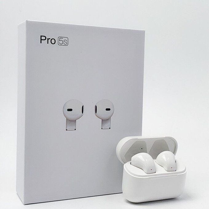 Pro 5S Wireless Bluetooth Earbuds | Deep Bass Stereo Sound | Smart Touch Controls | Noise-Reduction Mic | Long Battery Life | Portable Charging Case | Sweat-Resistant | Android & iOS Compatible