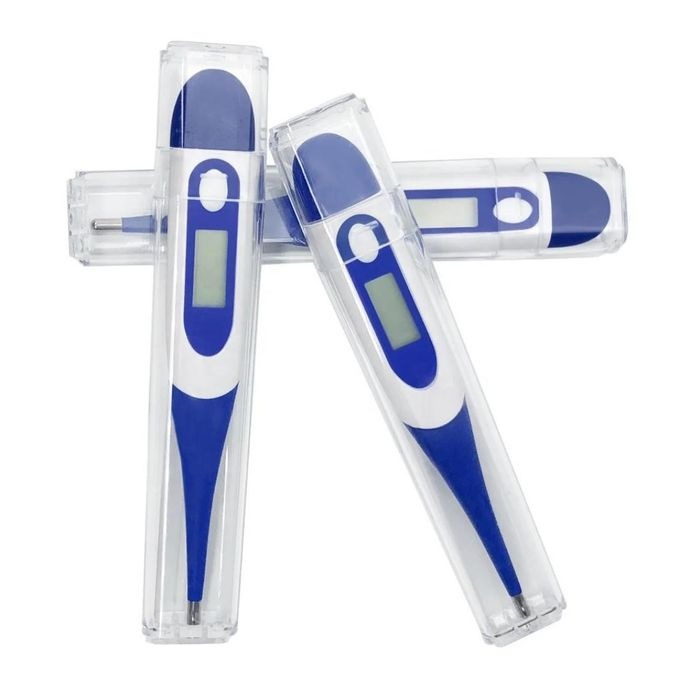 Digital Thermometer | Flexible Waterproof Tip | Switchable °C/°F | LCD Screen | Sound & Fever Alarm | One-Button Operation | Replaceable Battery | Kids, Adults & Pets