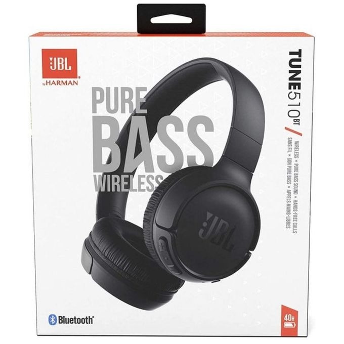 JBL Tune 510BT Wireless On-Ear Headphones | Bluetooth 5.0 | Pure Bass Sound | 40H Playtime | Fast USB-C Charging | Noise Reduction | Foldable & Comfortable Design