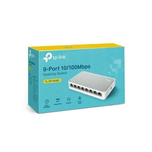 TP-Link TL-SF1008D 8-Port Fast Ethernet Desktop Switch | 10/100Mbps Auto-Negotiation Ports | Auto MDI/MDIX | Plug & Play | Reliable Data Transfer | Compact Plastic Case