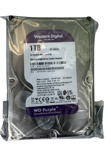 Western Digital WD Purple Surveillance Hard Drive | 24/7 Reliable Operation | Optimized for CCTV DVR/NVR | Multiple HD Camera Streams | 500GB–4TB Capacity Options