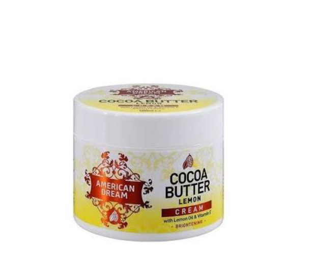 American dream  Cocoa butter Lemon Cream with lemon Oil & Vitamin E,Enhanced with brightening fresh lemon,remove stretch marks,clear dark spots,moisture and best for dry skin.
