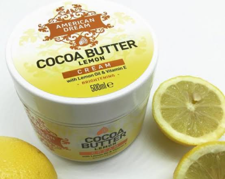American dream  Cocoa butter Lemon Cream with lemon Oil & Vitamin E,Enhanced with brightening fresh lemon,remove stretch marks,clear dark spots,moisture and best for dry skin.