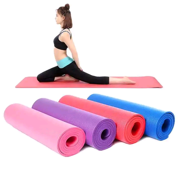 10MM Non-Slip Hgh Density Yoga Mat Durable Comfortable Perfect For Yoga,Pilates,Floor Excercises Protect Joints,Improved Stability,Grip Support Standard Size 1830*61 High Quality Elastic NBR Material