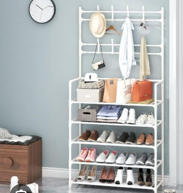 BEST OFFER! 5-Layer Assembled Shoe Rack Floor Coat,Hat Rack Intergrated Bedroom Living room Bathroom Hanger Hall Rack Maximize space,Easier retrival,Prevent loss & Damage of Shoes Preseve Shoe Quality