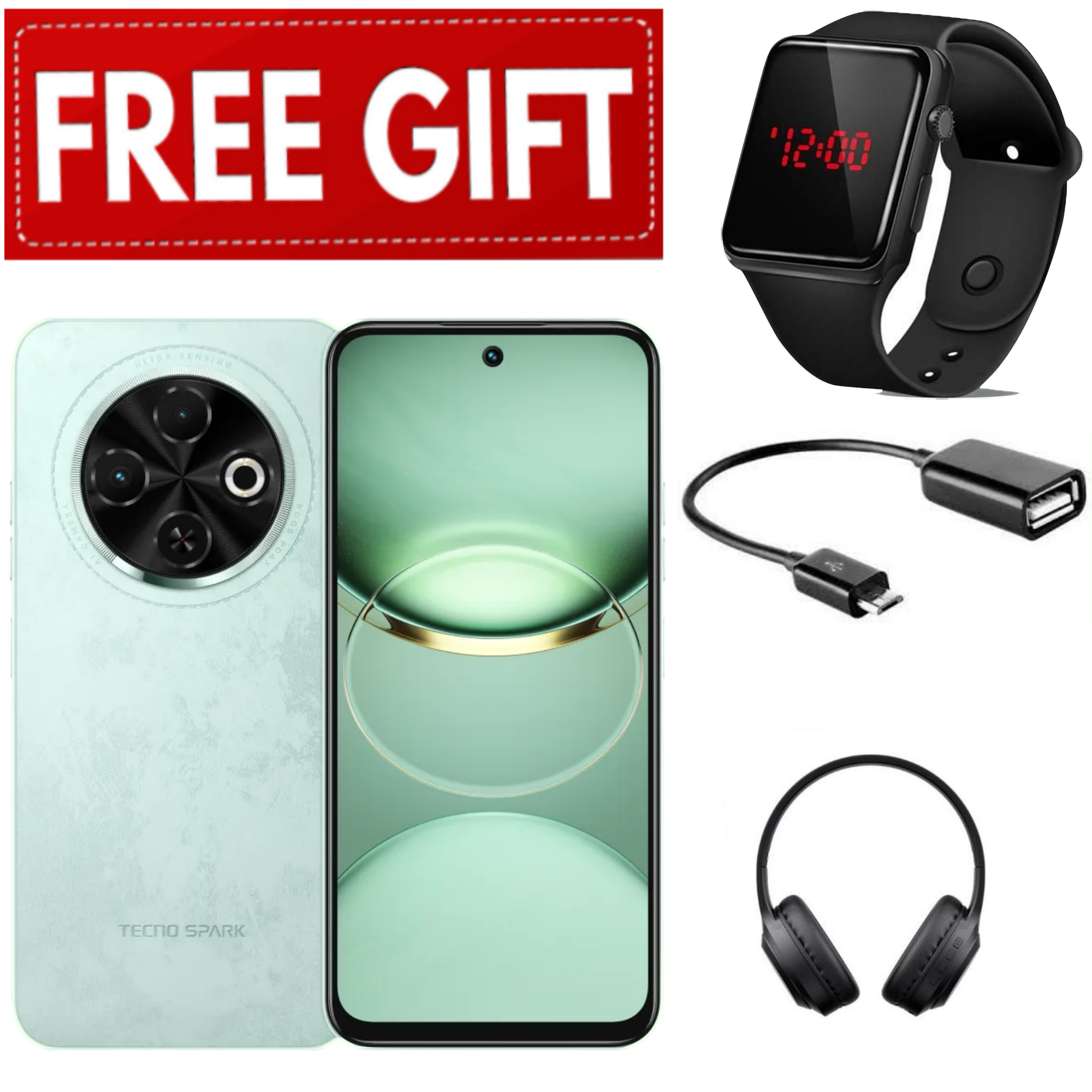 FLASH SALE DEALS!!! TECNO SPARK 30C 128GB +8(4+4)GB 120Hz 6.6" Dynamic Port 50MP Dual Ultra Slim 5000mAh 18W Type-C Dual SIM 4G Smart Phones Side Fingerprint phone+FREEBIES