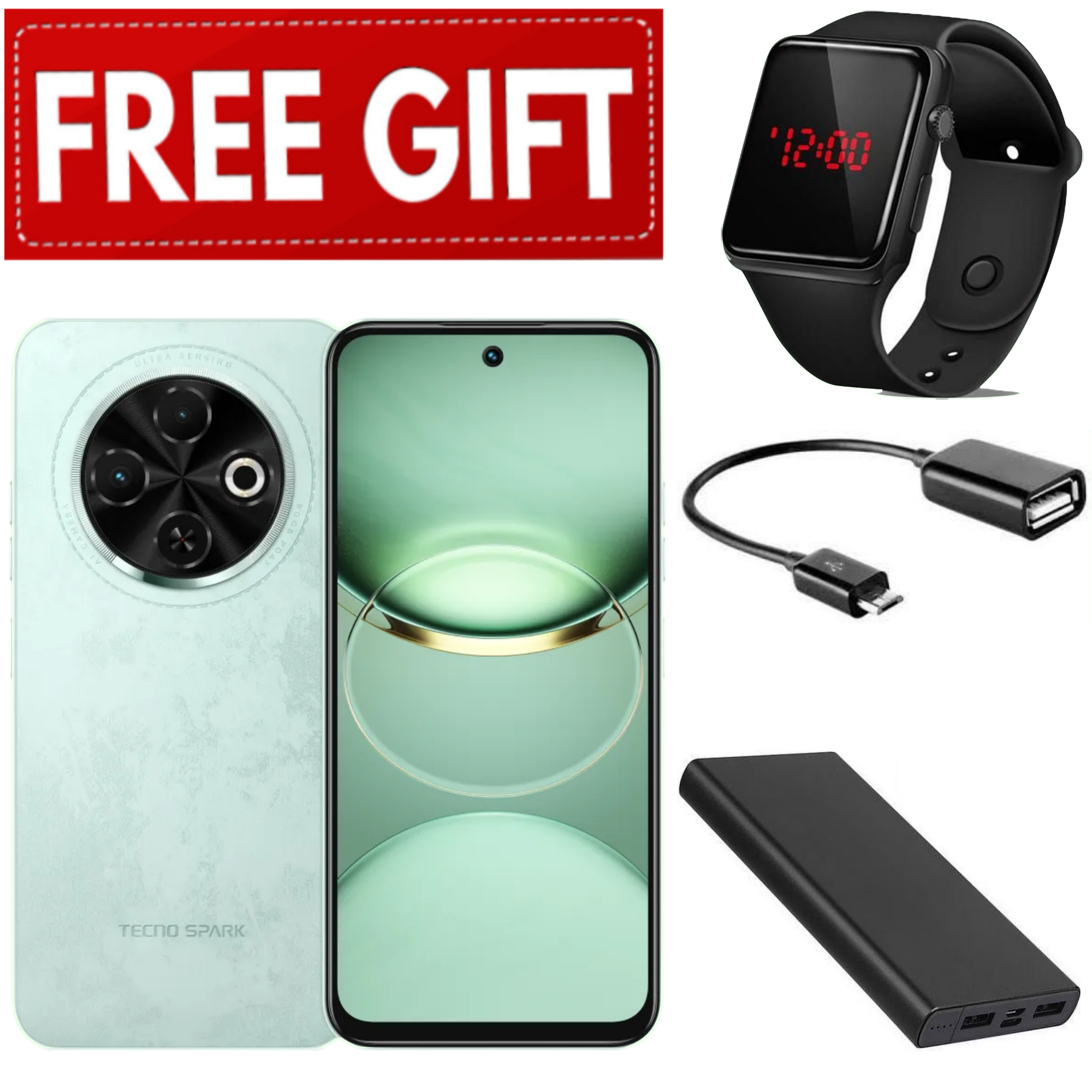 FLASH SALE DEALS!!! TECNO SPARK 30C 128GB +8(4+4)GB 120Hz 6.6" Dynamic Port 50MP Dual Ultra Slim 5000mAh 18W Type-C Dual SIM 4G Smart Phones Side Fingerprint phone+FREEBIES