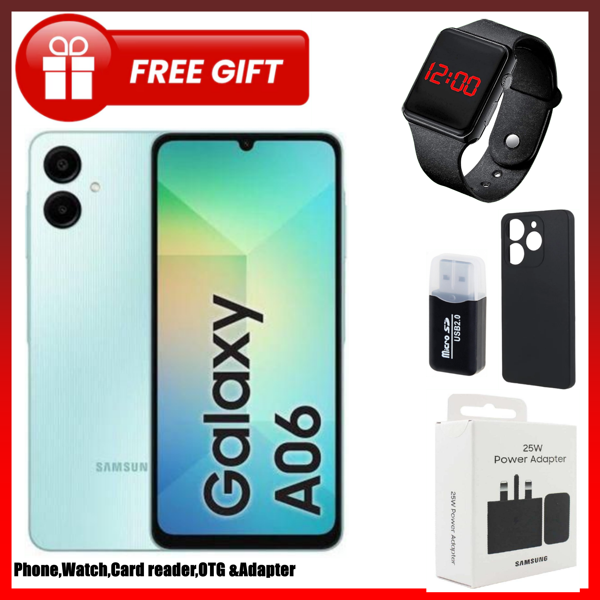 LIMITED TIME DEALS!!Samsung Galaxy A06 128GB+4GB 50MP Camera 6.7" 90Hz MTK Helio G85 (12nm) 5000mAh 25W Type-C Charge Android 14 Side Fingerprint Unlock phone Smart Phone+FREE GIFTS