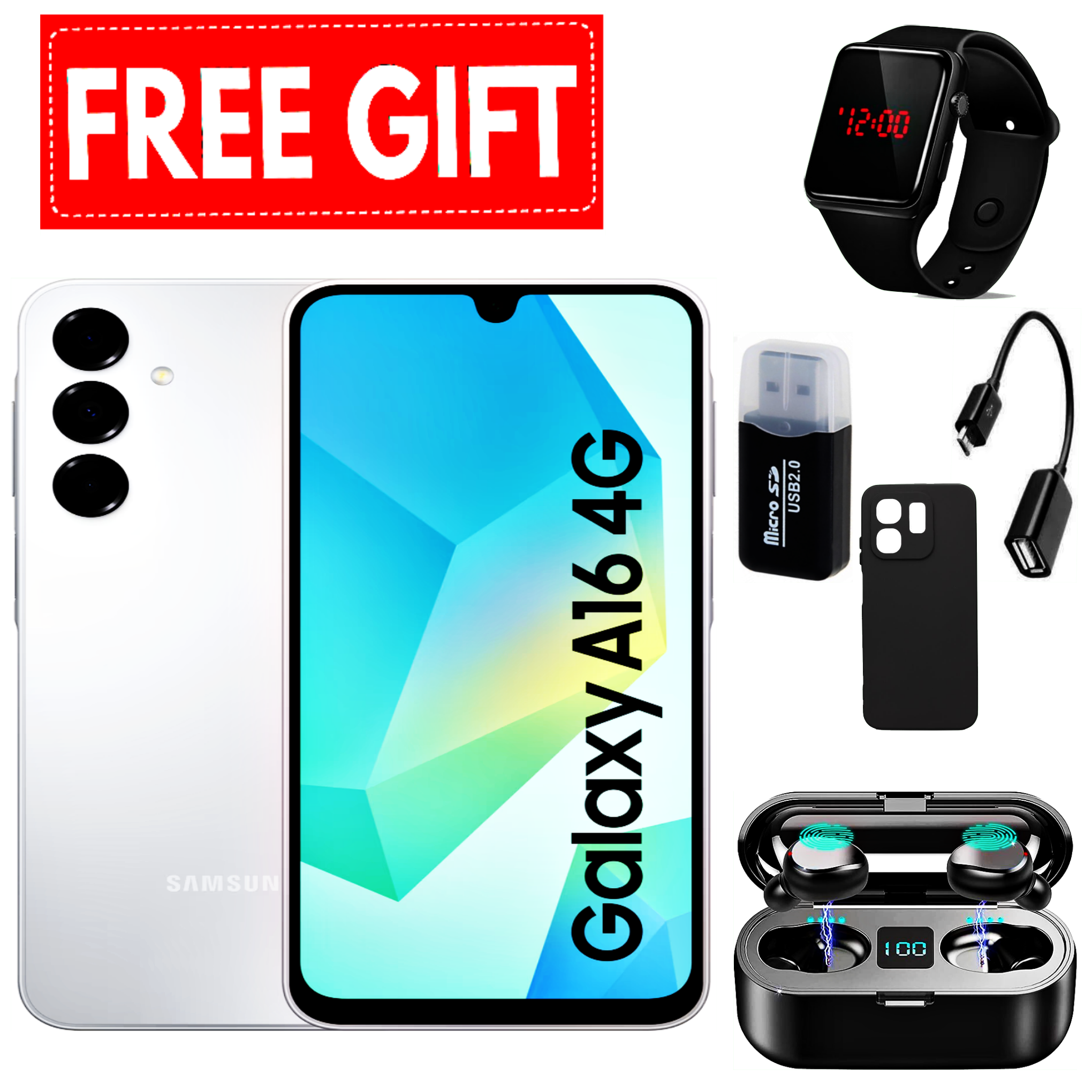 FLASH SALE DEALS!!! BRAND NEW  Samsung Galaxy A16 128GB+4GB 6.7" Super AMOLED D 50MP Triple Camera Android 14 Mediatek Helio G99 5000mAh 25W Type-C Charge Smart Phones phone+FREE GIFTS