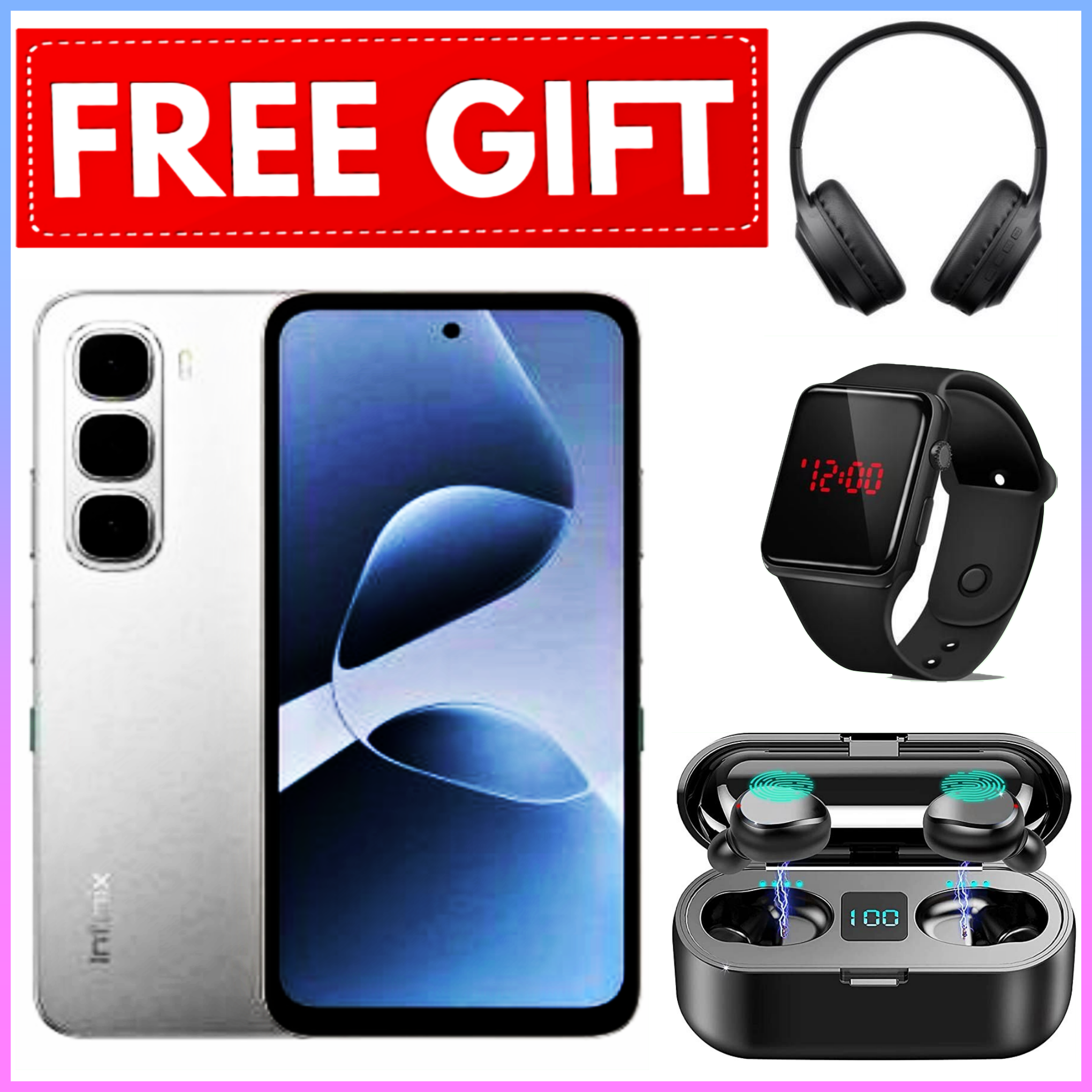 SPECIAL OFFER!!! Infinix Hot 60i 128GB+12(6+6)GB 6.7" 120Hz Screen 4G Phone Dual SIM 5160mAh Battery 45W Charging 50MP Camera Fingerprint Lock Android 15 G81 Smart AI smart Phones+FREEGIFTS
