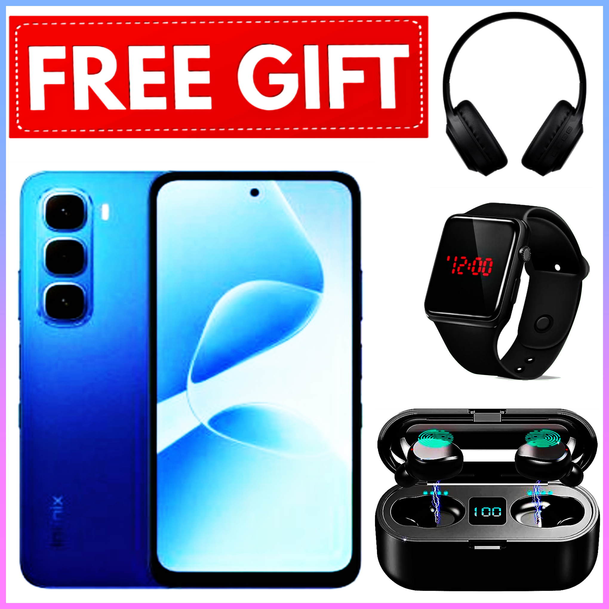 SPECIAL OFFER!!! Infinix Hot 60i 128GB+12(6+6)GB 6.7" 120Hz Screen 4G Phone Dual SIM 5160mAh Battery 45W Charging 50MP Camera Fingerprint Lock Android 15 G81 Smart AI smart Phones+FREEGIFTS