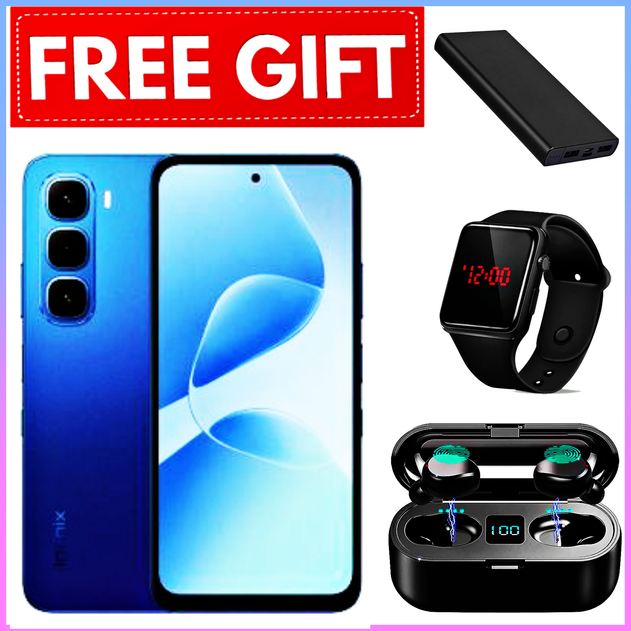 SPECIAL OFFER!!! Infinix Hot 60i 128GB+12(6+6)GB 6.7" 120Hz Screen 4G Phone Dual SIM 5160mAh Battery 45W Charging 50MP Camera Fingerprint Lock Android 15 G81 Smart AI smart Phones+FREEGIFTS