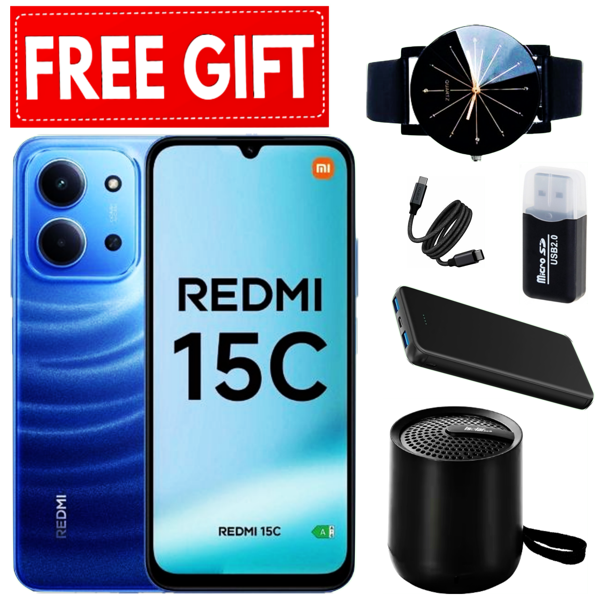 NEW ARRIVAL DEALS!! REDMI 15C 128GB Storage UPTO 8GB Ram 6.9'' LCD 50MP Main Camera 6000mAh 33W Fast Charger Android 15 Xiaomi Hyper OS 2 Side Fingerprint smart phones+ All the Displayed Gifts