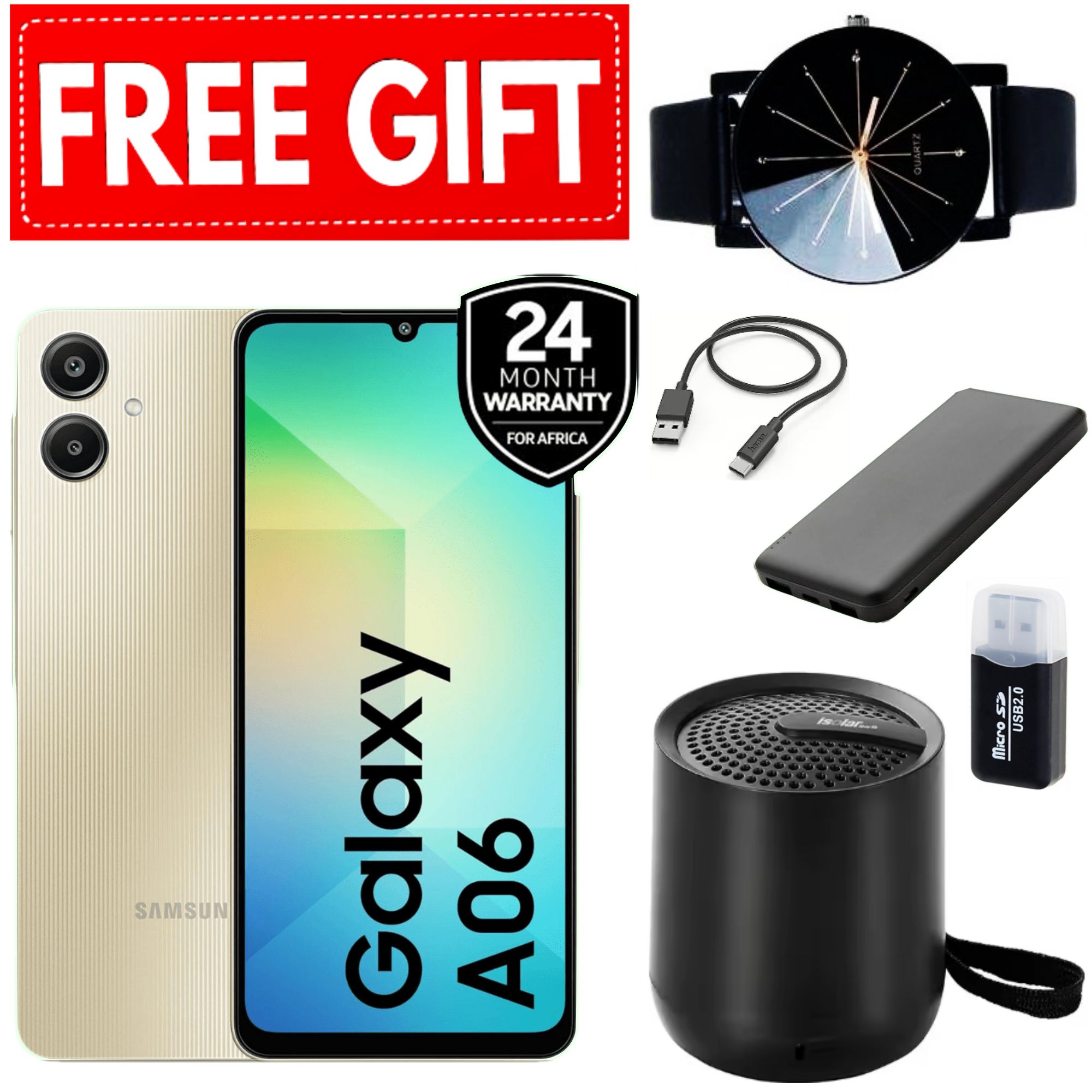 LIMITED TIME DEALS!!Samsung Galaxy A06 64GB/128GB+4GB/8GB 50MP Camera 6.7" 90Hz MTK Helio G85 (12nm) 5000mAh 25W Type-C Charge Android 14 Side Fingerprint Unlock phone Smart Phone+FREEBIES