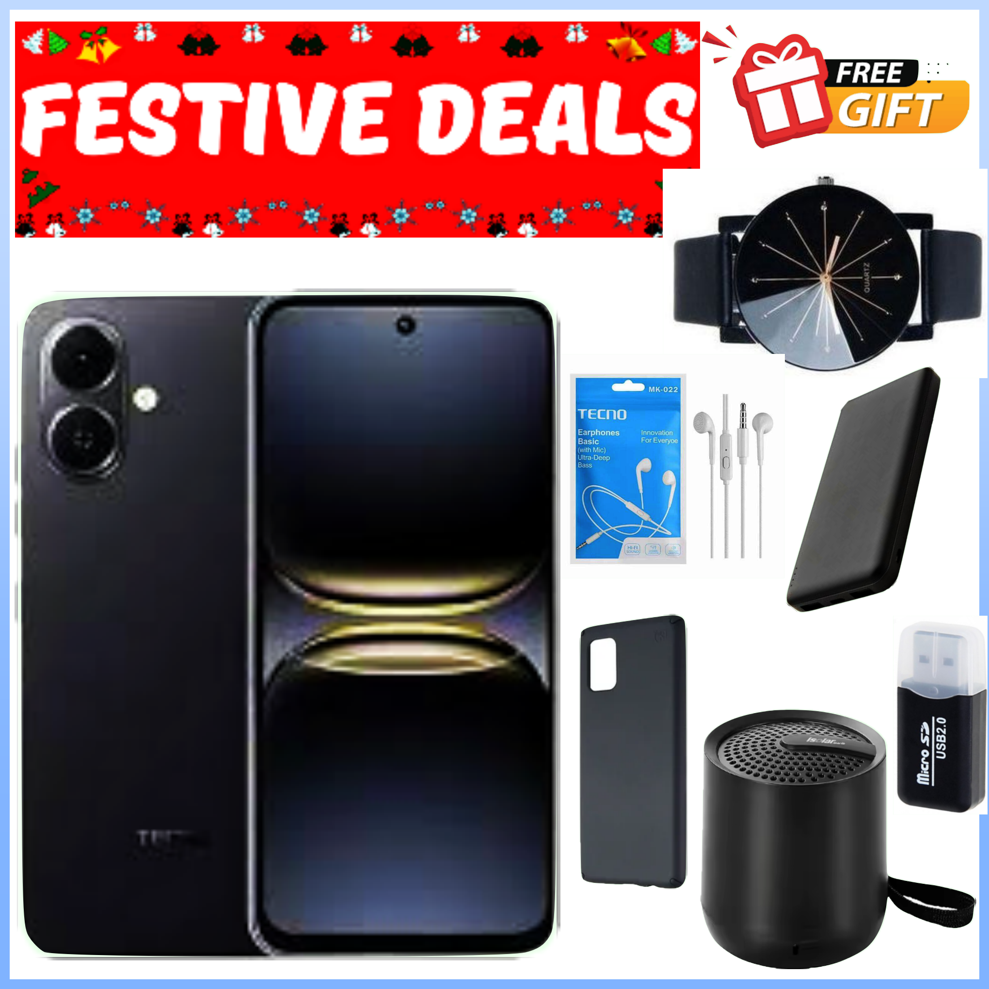 LIMITED FESTIVE OFFER!! Tecno Spark 40 128GB/256GB + UpTo 8GB/16GB EXTENDED  6.67''  Camera 50MP Main Camera 45W Super Charging 5200mAh smartphone.+ ALL THE FREEBIES DISPLAYED