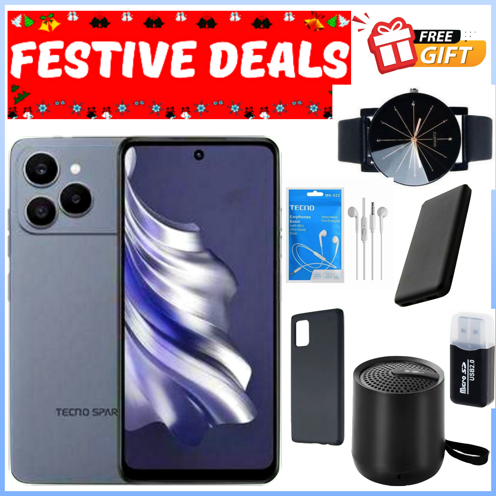 LIMITED FESTIVE OFFER!! Tecno Spark 40 128GB/256GB + UpTo 8GB/16GB EXTENDED  6.67''  Camera 50MP Main Camera 45W Super Charging 5200mAh smartphone.+ ALL THE FREEBIES DISPLAYED