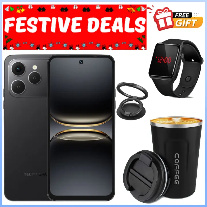 NEW ARRIVAL DEALS!! Tecno Spark 40 128GB/256GB + 8GB/16GB EXTENDED 6.67''  Camera 50MP Main Camera 45W Super Charging 5200mAh Side Fingerprint smartphone.+ FREE LED WATCH+EARBUDS+THERMO-CUP