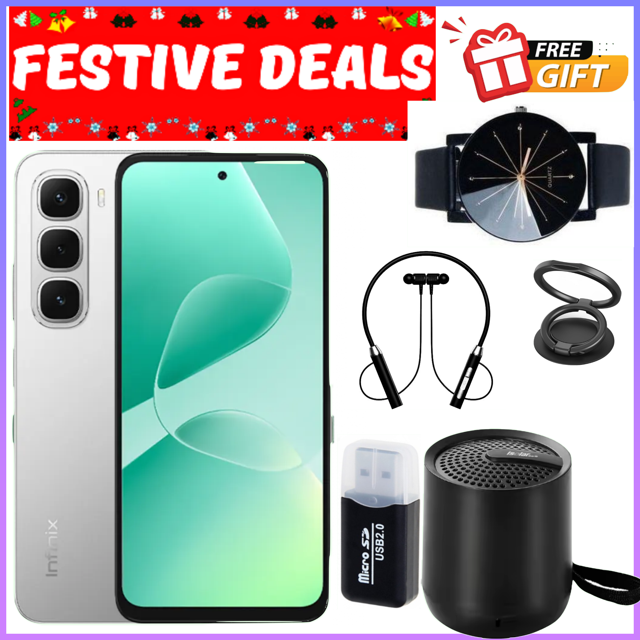 HOLIDAY OFFER!!! Infinix Hot 60i 128GB/256GB+12(6+6)GB+16(8+8)GB 6.7" 120Hz Screen 4G Phone Dual SIM 5160mAh Battery 45W Charging 50MP Camera Fingerprint Lock Android 15  smart Phones+FREEGIFTS