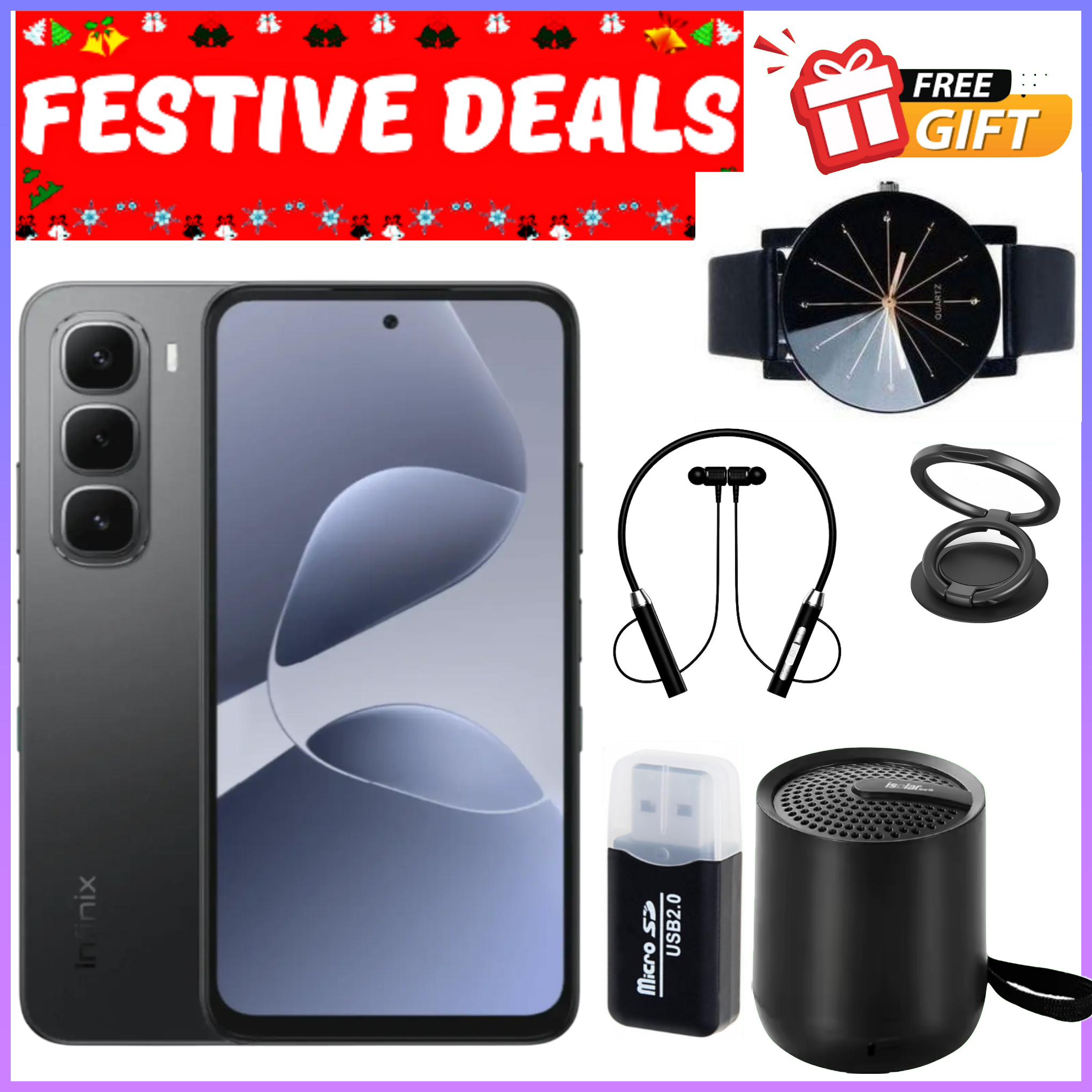 HOLIDAY OFFER!!! Infinix Hot 60i 128GB/256GB+12(6+6)GB+16(8+8)GB 6.7" 120Hz Screen 4G Phone Dual SIM 5160mAh Battery 45W Charging 50MP Camera Fingerprint Lock Android 15  smart Phones+FREEGIFTS