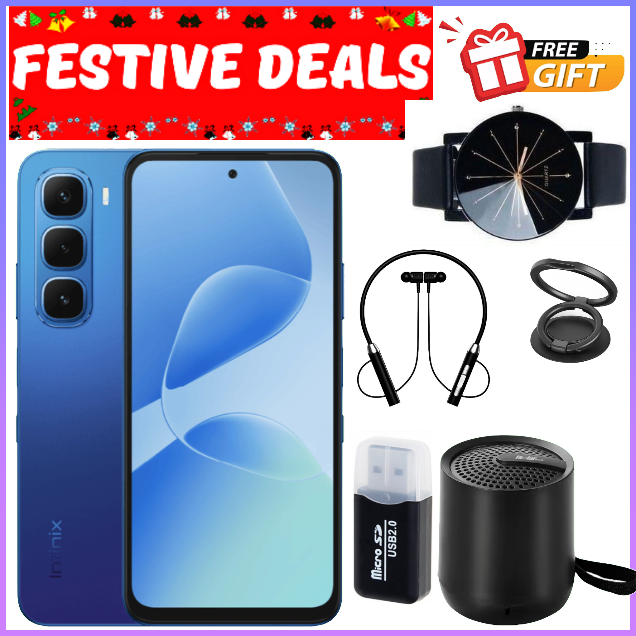 HOLIDAY OFFER!!! Infinix Hot 60i 128GB/256GB+12(6+6)GB+16(8+8)GB 6.7" 120Hz Screen 4G Phone Dual SIM 5160mAh Battery 45W Charging 50MP Camera Fingerprint Lock Android 15  smart Phones+FREEGIFTS