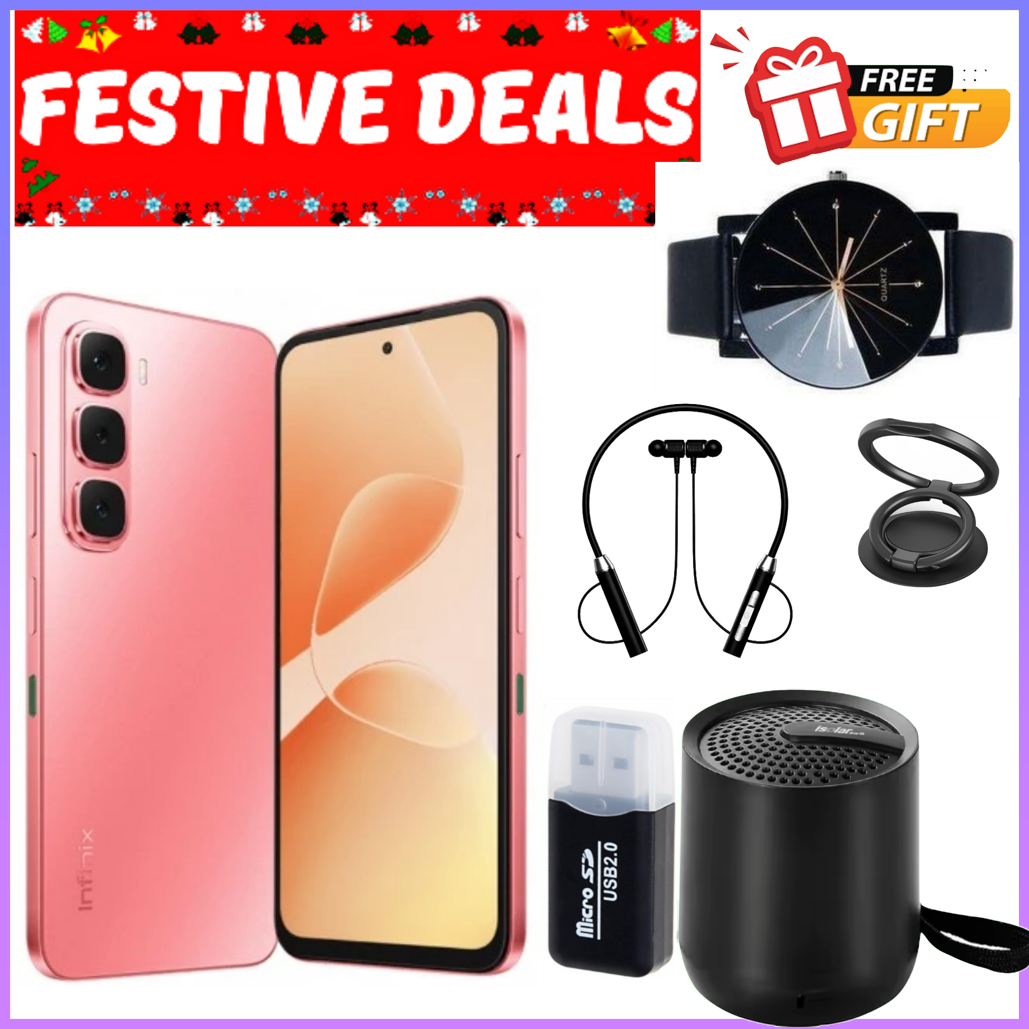 HOLIDAY OFFER!!! Infinix Hot 60i 128GB/256GB+12(6+6)GB+16(8+8)GB 6.7" 120Hz Screen 4G Phone Dual SIM 5160mAh Battery 45W Charging 50MP Camera Fingerprint Lock Android 15  smart Phones+FREEGIFTS
