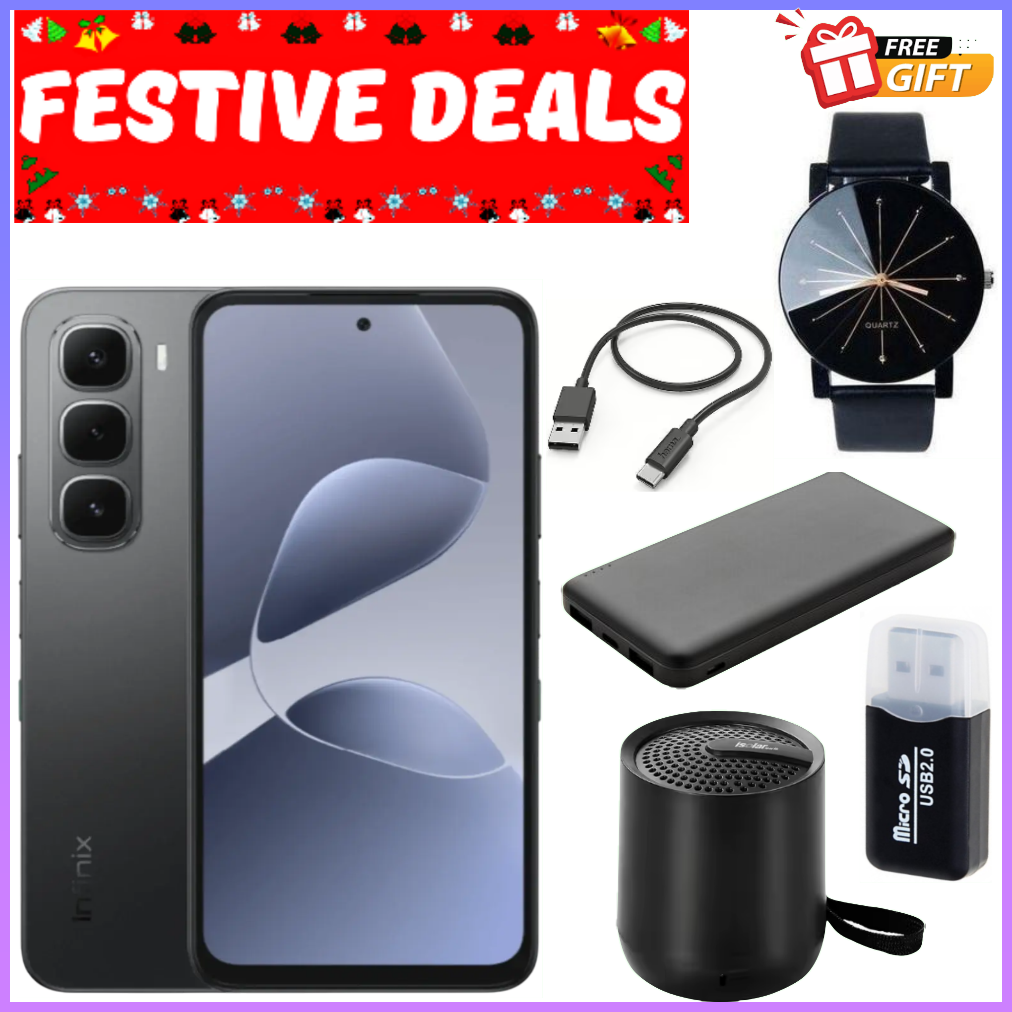 FESTIVE OFFER!!! Infinix Hot 60i 128GB/256GB+8(4+4)/16(8+8)GB 6.7" 120Hz Screen 4G Phone Dual SIM 5160mAh Battery 45W Charging 50MP Camera Fingerprint Lock Android 15  smart Phones+FREEGIFTS
