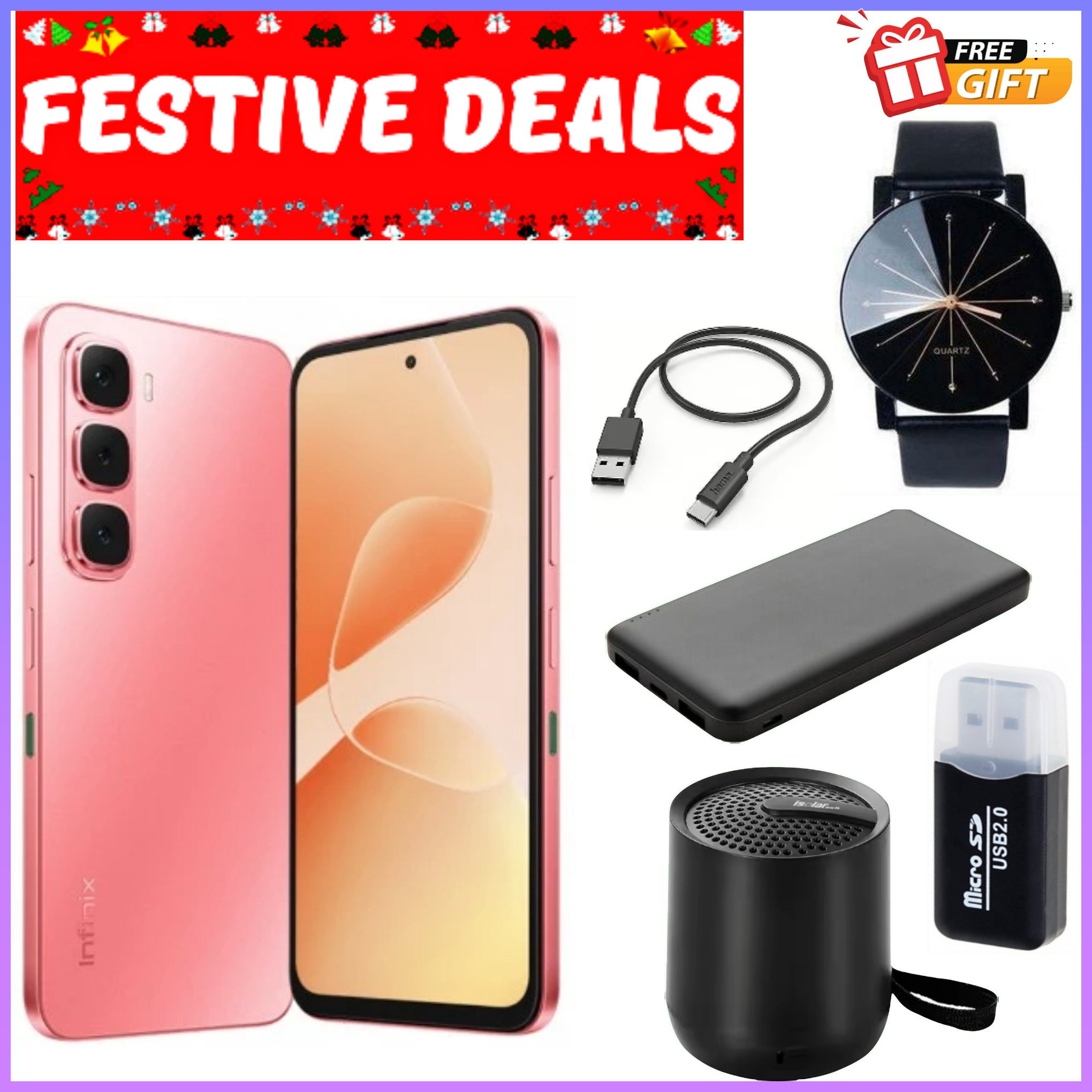 FESTIVE OFFER!!! Infinix Hot 60i 128GB/256GB+8(4+4)/16(8+8)GB 6.7" 120Hz Screen 4G Phone Dual SIM 5160mAh Battery 45W Charging 50MP Camera Fingerprint Lock Android 15  smart Phones+FREEGIFTS