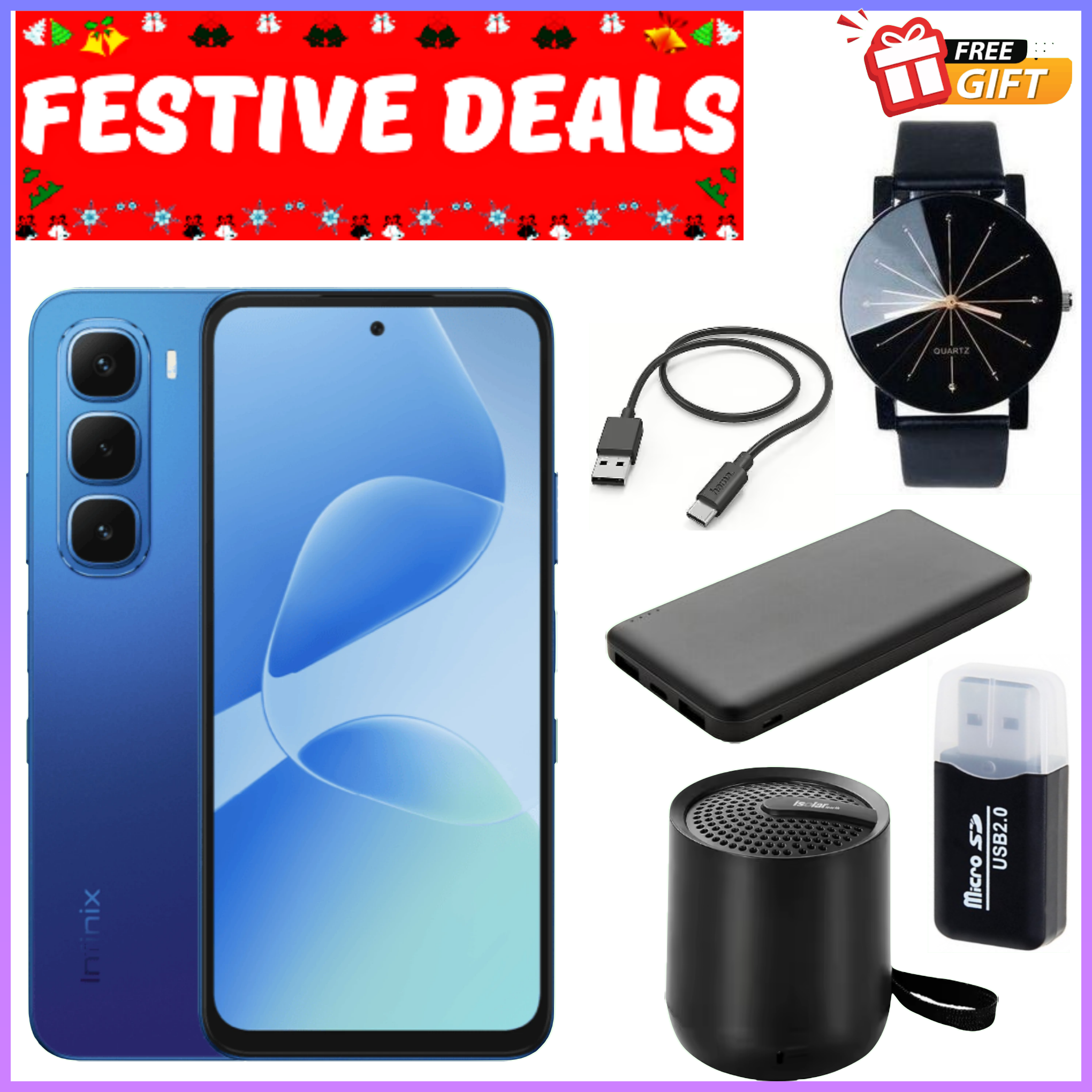 FESTIVE OFFER!!! Infinix Hot 60i 128GB/256GB+8(4+4)/16(8+8)GB 6.7" 120Hz Screen 4G Phone Dual SIM 5160mAh Battery 45W Charging 50MP Camera Fingerprint Lock Android 15  smart Phones+FREEGIFTS