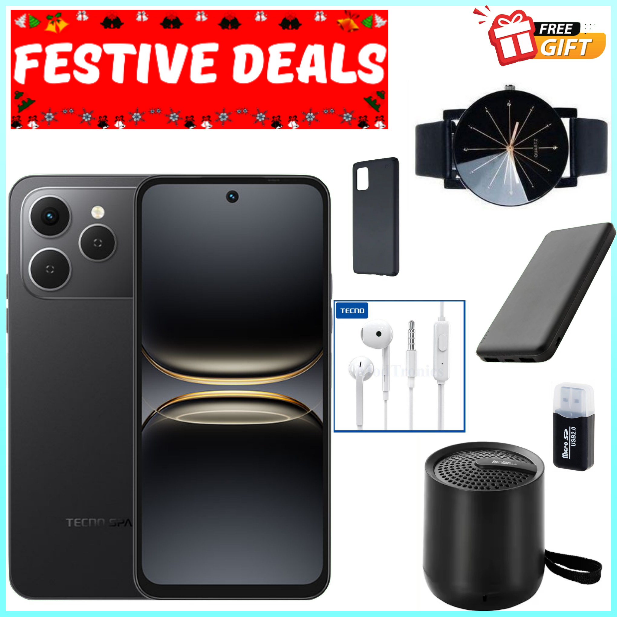 BLACK NOVEMBER OFFER!! Tecno Spark 40 128GB/256GB + UpTo 8GB/16GB EXTENDED  6.67''  Camera 50MP Main Camera 45W Super Charging 5200mAh smartphone.+ ALL THE FREEBIES DISPLAYED