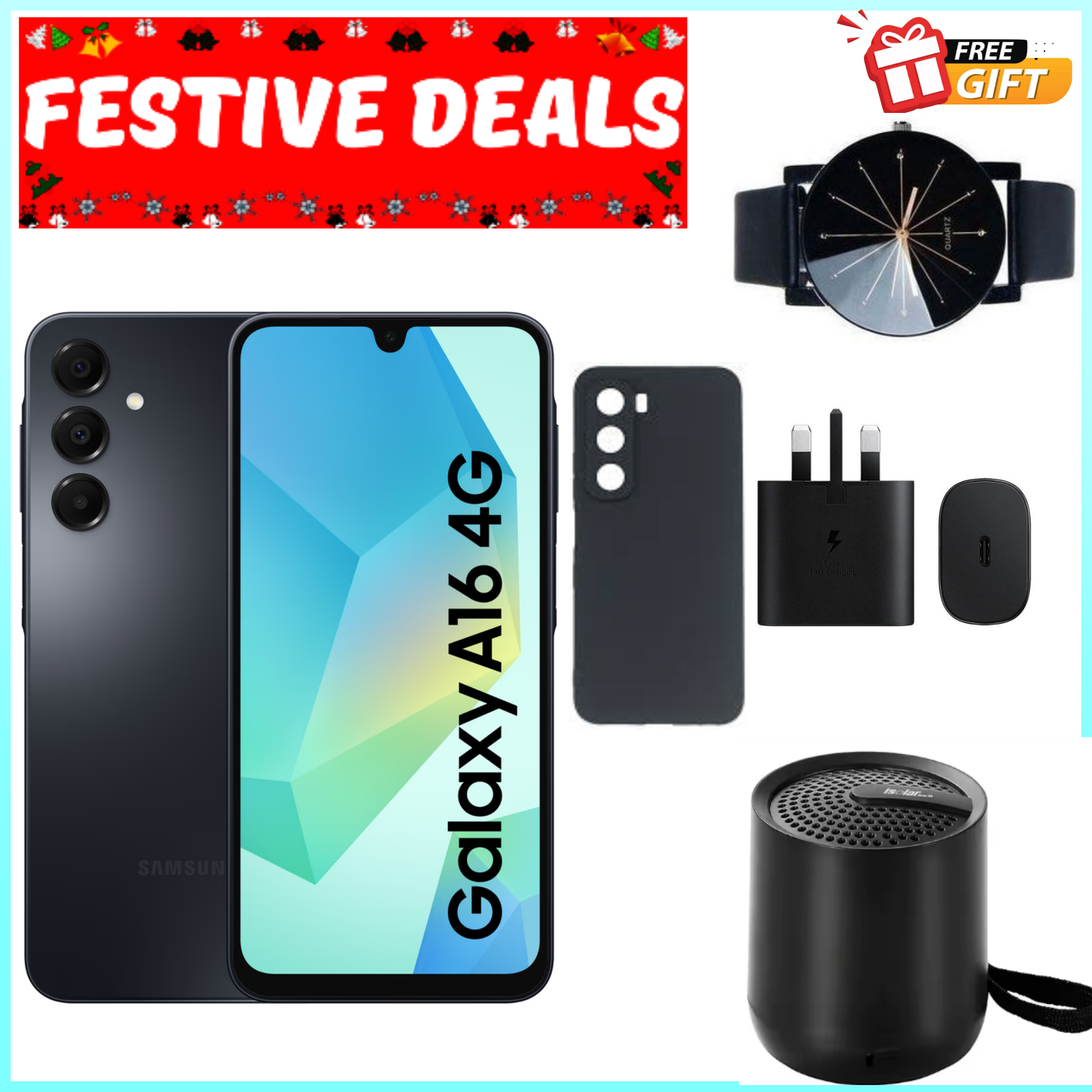BLACK NOVEMBER DEALS!!! BRAND NEW  Samsung Galaxy A16 128GB+4GB 6.7" Super AMOLED D 50MP Triple Camera Android 14 Mediatek Helio G99 5000mAh 25W Type-C Charge Smart Phones phone+FREE GIFTS