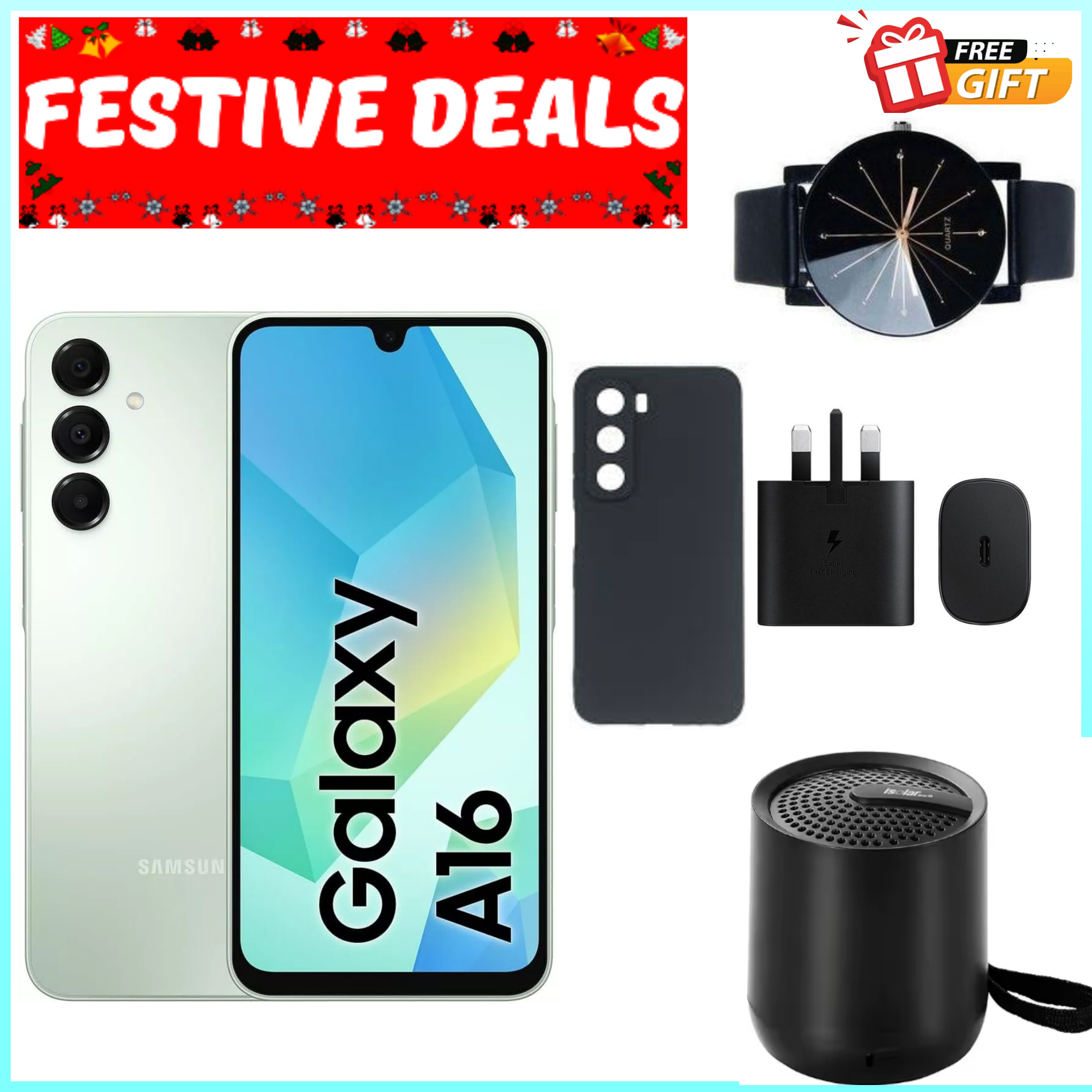 BLACK NOVEMBER DEALS!!! BRAND NEW  Samsung Galaxy A16 128GB+4GB 6.7" Super AMOLED D 50MP Triple Camera Android 14 Mediatek Helio G99 5000mAh 25W Type-C Charge Smart Phones phone+FREE GIFTS