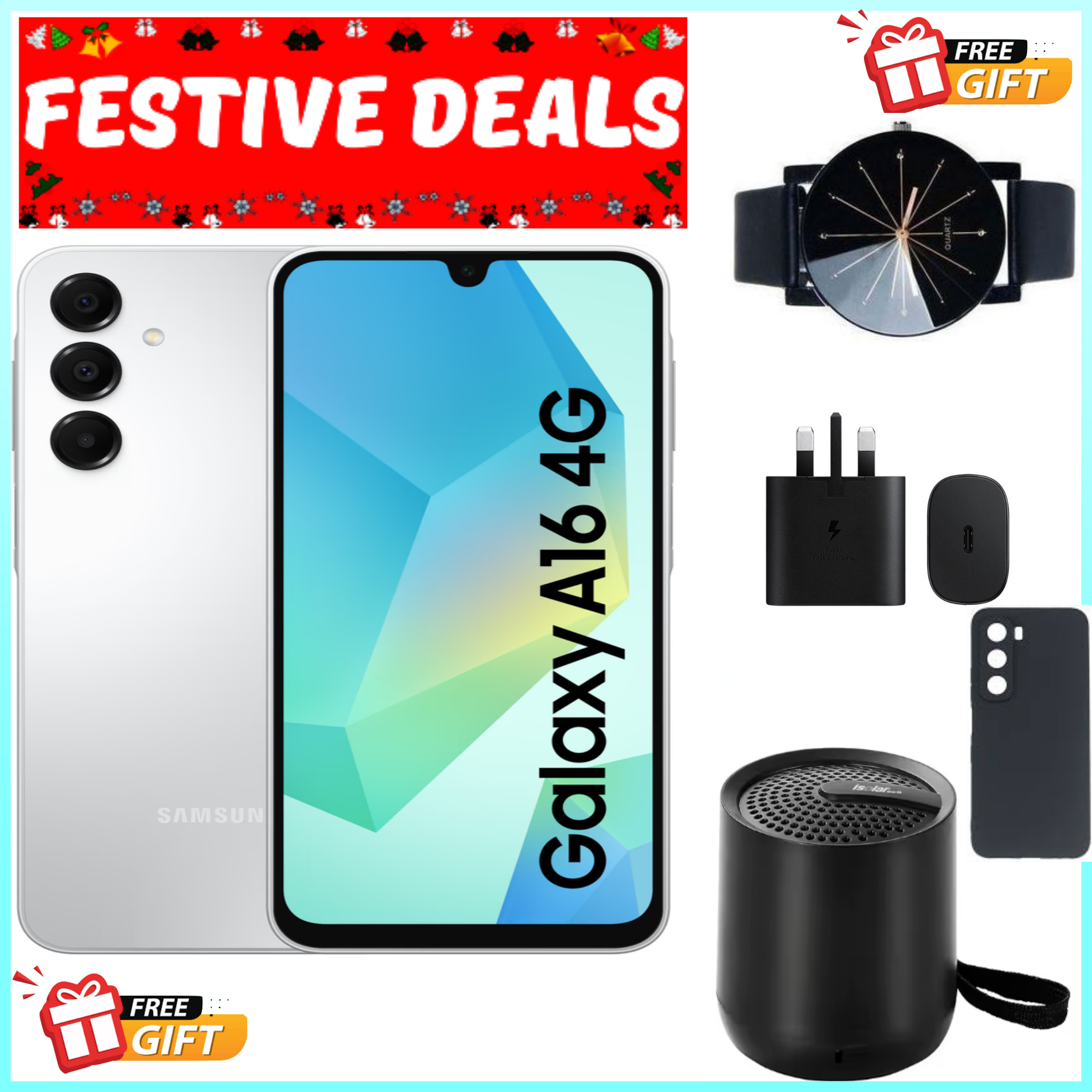 BLACK NOVEMBER DEALS!!! BRAND NEW  Samsung Galaxy A16 128GB+4GB 6.7" Super AMOLED D 50MP Triple Camera Android 14 Mediatek Helio G99 5000mAh 25W Type-C Charge Smart Phones phone+FREE GIFTS