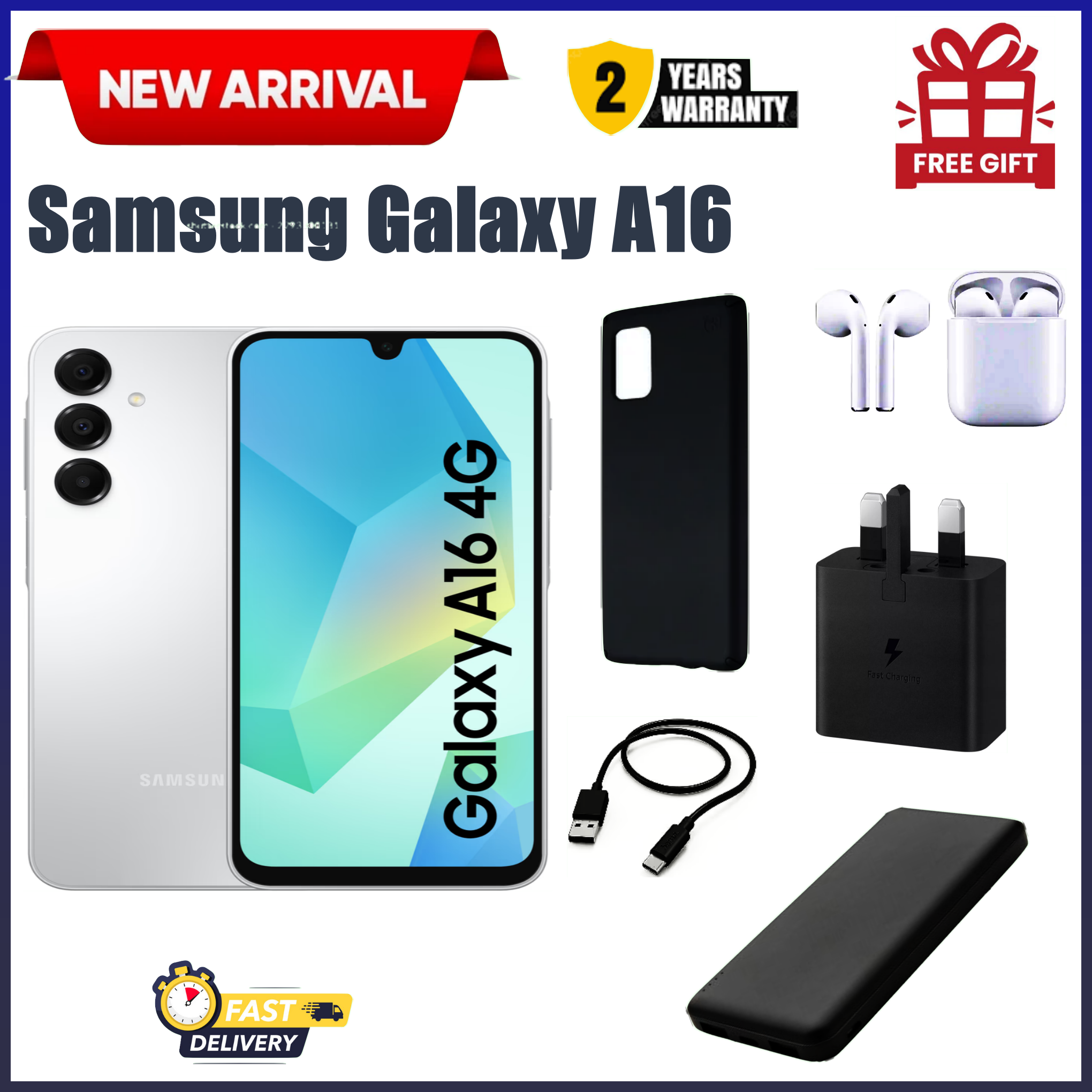 BLACK NOVEMBER DEALS!!! BRAND NEW  Samsung Galaxy A16 128GB+4GB 6.7" Super AMOLED D 50MP Triple Camera Android 14 Mediatek Helio G99 5000mAh 25W Type-C Charge Smart Phones phone+FREE GIFTS
