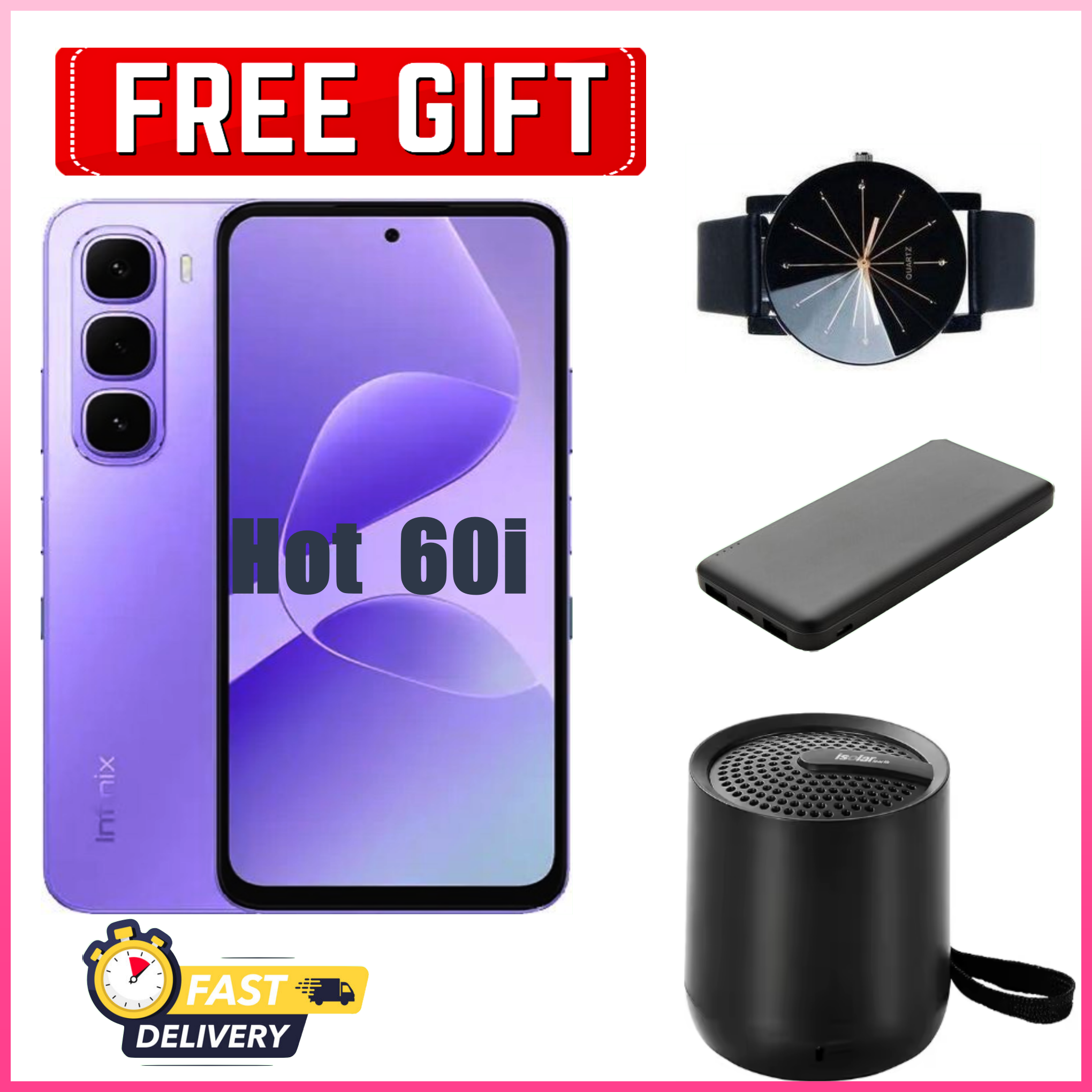 BLACK NOVEMBER!!! Infinix Hot 60i 128GB/256GB+12(6+6)GB+16(8+8)GB 6.7" 120Hz Screen 4G Phone Dual SIM 5160mAh Battery 45W Charging 50MP Camera Fingerprint Lock Android 15  smart Phones+FREEGIFTS