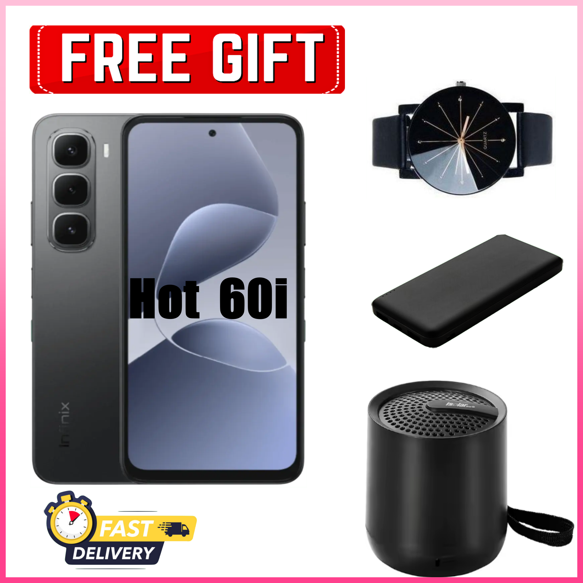 BLACK NOVEMBER!!! Infinix Hot 60i 128GB/256GB+12(6+6)GB+16(8+8)GB 6.7" 120Hz Screen 4G Phone Dual SIM 5160mAh Battery 45W Charging 50MP Camera Fingerprint Lock Android 15  smart Phones+FREEGIFTS