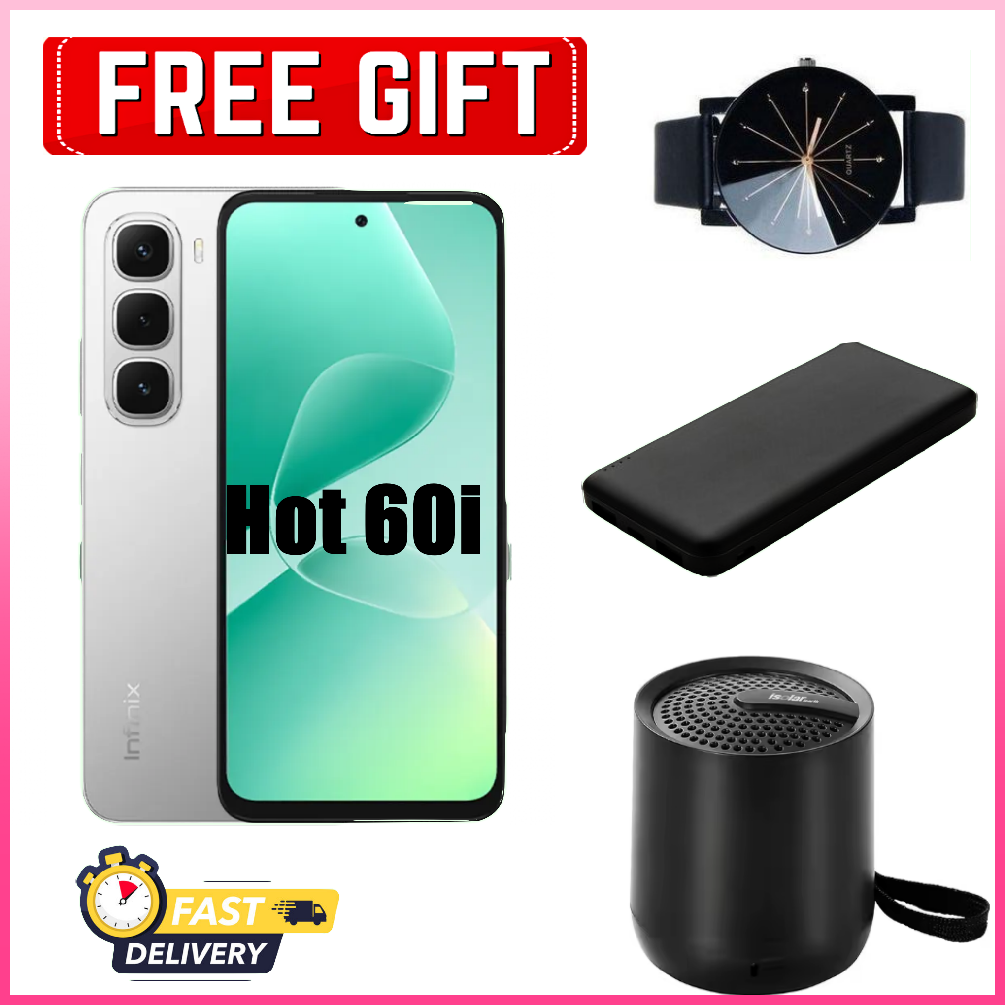 BLACK NOVEMBER!!! Infinix Hot 60i 128GB/256GB+12(6+6)GB+16(8+8)GB 6.7" 120Hz Screen 4G Phone Dual SIM 5160mAh Battery 45W Charging 50MP Camera Fingerprint Lock Android 15  smart Phones+FREEGIFTS