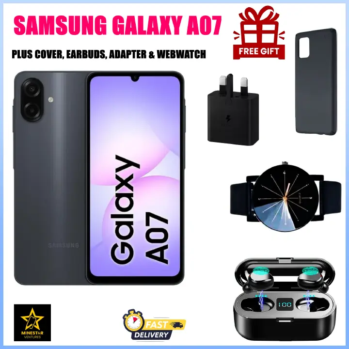 [Black Friday Deals] Samsung Galaxy A07 64GB/128GB+4GB 6.7" 90Hz PLS LCD Display (50+2)MP Camera 5000mAh Battery 25W Dual SIM Fingerprint Galaxy A07 AI Smartphone Smart phones+FREEBIES