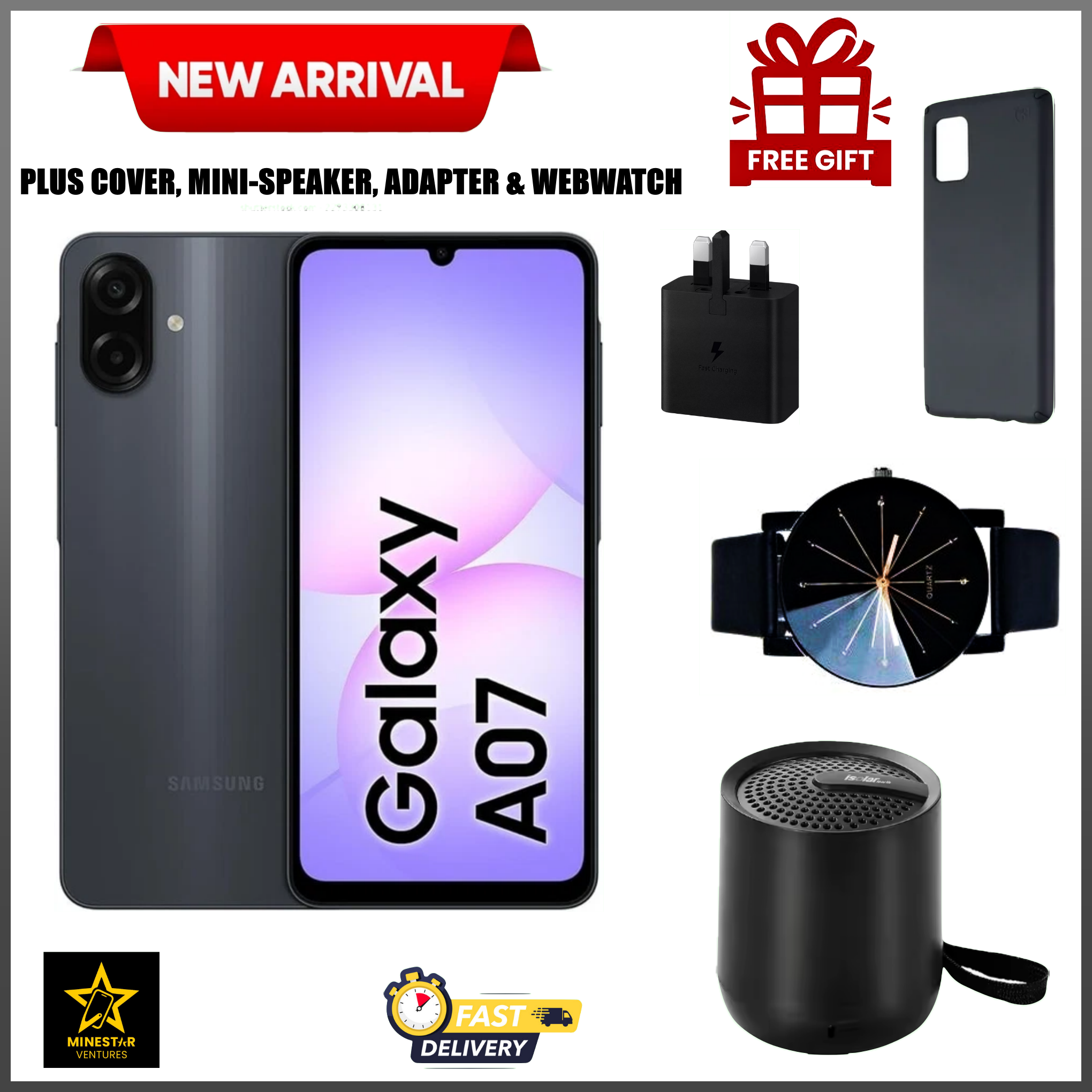 [Black Friday Deals] Samsung Galaxy A07 128GB+4GB 6.7" 90Hz PLS LCD Display (50+2)MP Camera 5000mAh Battery 25W Dual SIM Fingerprint Galaxy A07 AI Smartphone Smart phones+FREEBIES