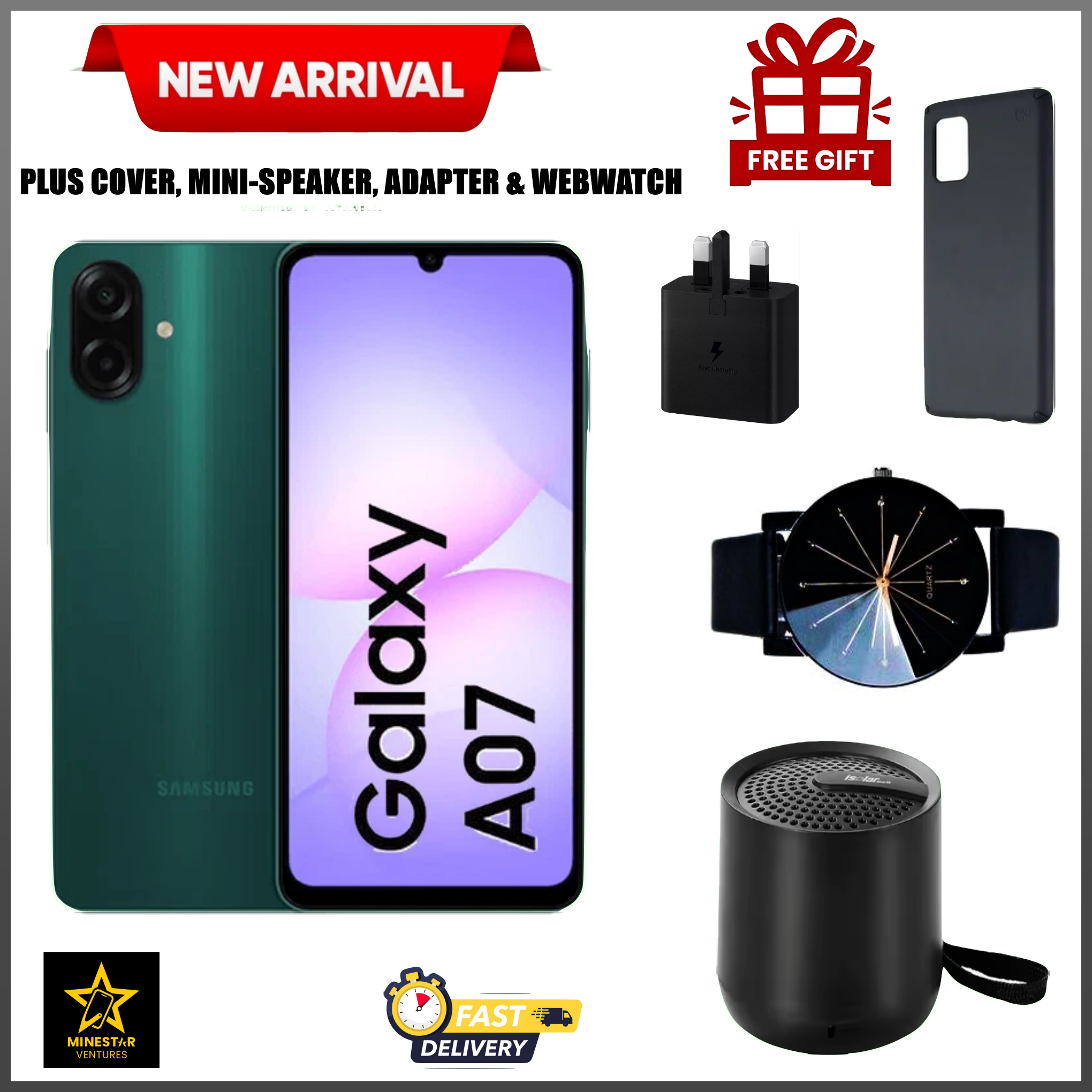 [Black Friday Deals] Samsung Galaxy A07 128GB+4GB 6.7" 90Hz PLS LCD Display (50+2)MP Camera 5000mAh Battery 25W Dual SIM Fingerprint Galaxy A07 AI Smartphone Smart phones+FREEBIES