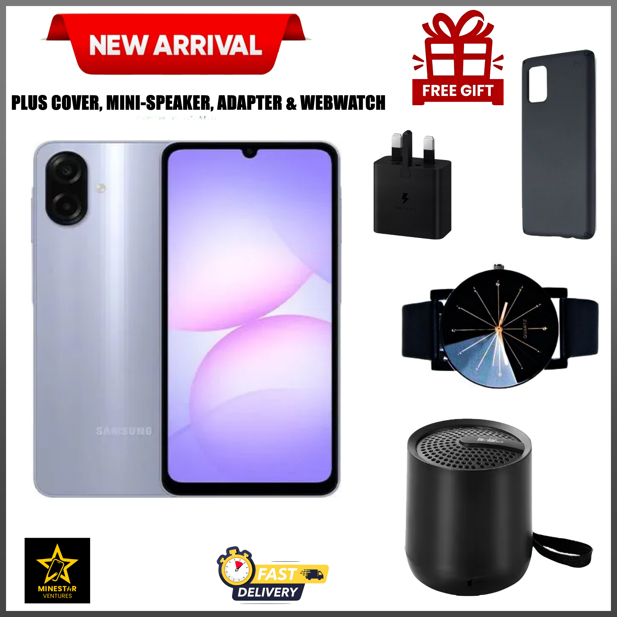 [Black Friday Deals] Samsung Galaxy A07 128GB+4GB 6.7" 90Hz PLS LCD Display (50+2)MP Camera 5000mAh Battery 25W Dual SIM Fingerprint Galaxy A07 AI Smartphone Smart phones+FREEBIES