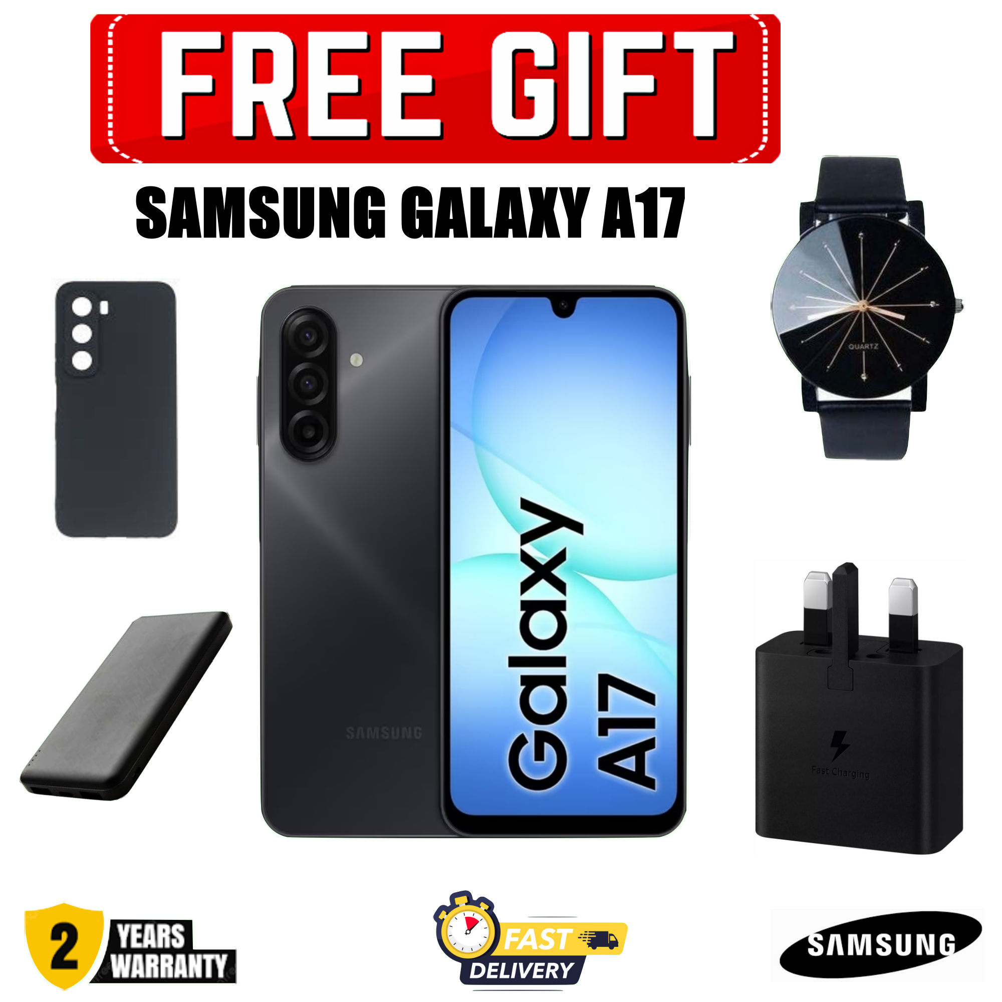 XMAS MEGA DEALS!! Samsung Galaxy A17 128GB/256GB+4GB/6GB/8GB 6.7" Super AMOLED Display  50MP Triple Camera Android 15  5000mAh 25W Type-C Charge AI Smart Phones phone+ ALL THE DISPLAYED GIFTS