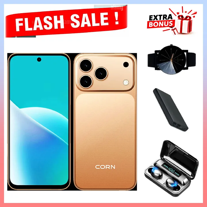 SPECIAL OFFER!! CORN MEGA 100 MAX 6.67"HD 64GB ROM, 5(2+3)GB RAM 5000mAh STRONG BATTERY DUAL SIM CARD SMART PHONE SIDE-MOUNTED FINGERPRINT FACE UNLOCK,13MP ULTRA CAMERA 8MP SELFIE+FREE GIFTS