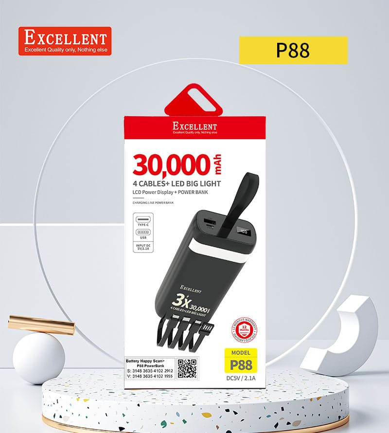 LIMITED TIME DEAL!! Excellent Power Bank 20000mAh 12000mAh & 10000mAh Cable Charger PowerBank Charging Cables ALL Phones Supports FAST Charging High Power Capacity;20,000mAh Best for travellers phone