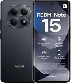 XIAOMI REDMI Note 15 Smartphone 6.77" AMOLED Display 8GB + 256GB Dual SIM 108MP main camera 20MP camera 6000mAh battery 33W In-screen fingerprint 120Hz Splash, Water and Dust Resistant+FREE MAGSAFE