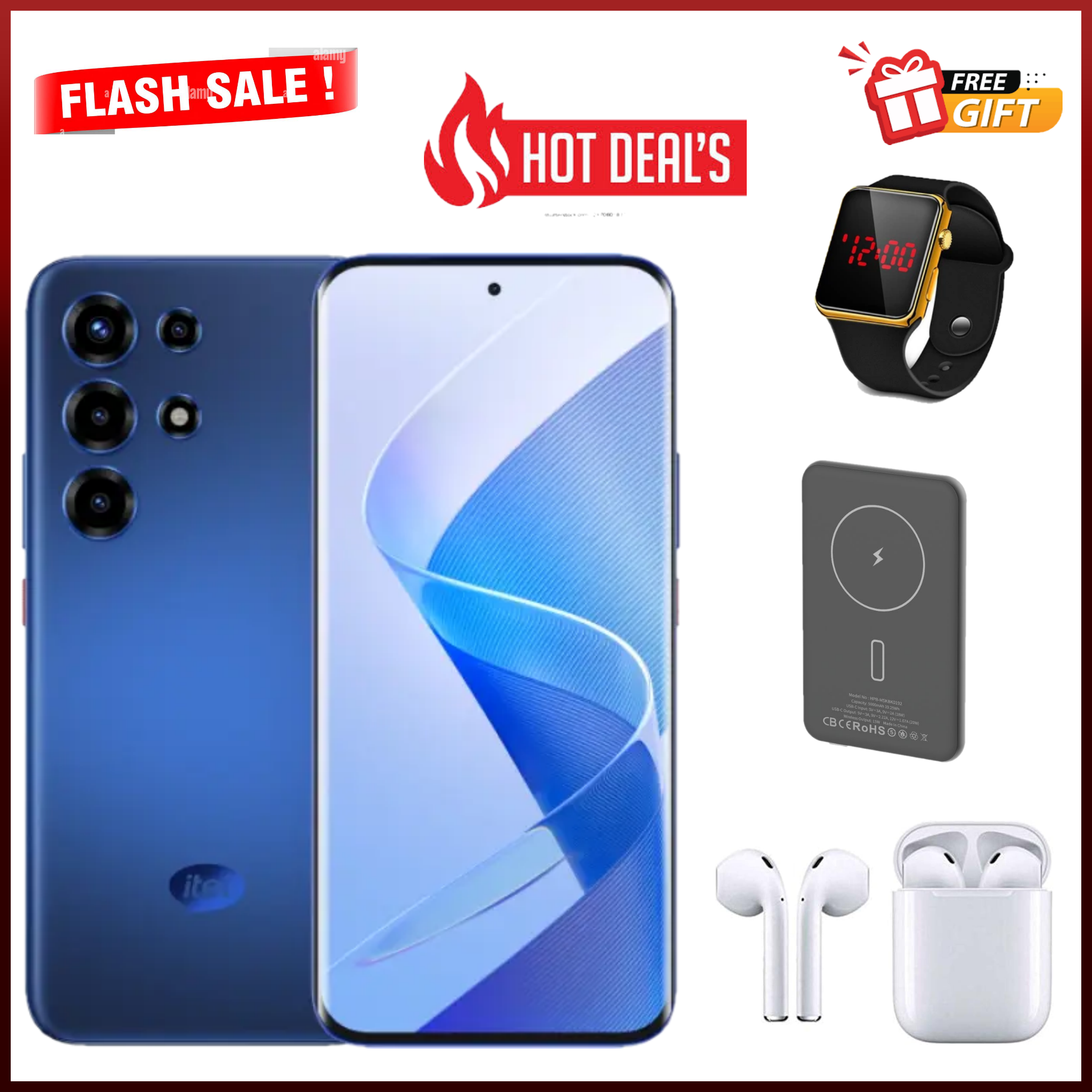 [DISCOUNT DEALS] Itel S26 Ultra 6.78" Curved Gorilla Glass - upto 16(8+8)GB RAM+256GB ROM, 6000mAh Battery, 50MP Rear & 32MP Front Camera, Dual SIM, 18W, Side Fingerprint - Smartphones+FREE GIFTS