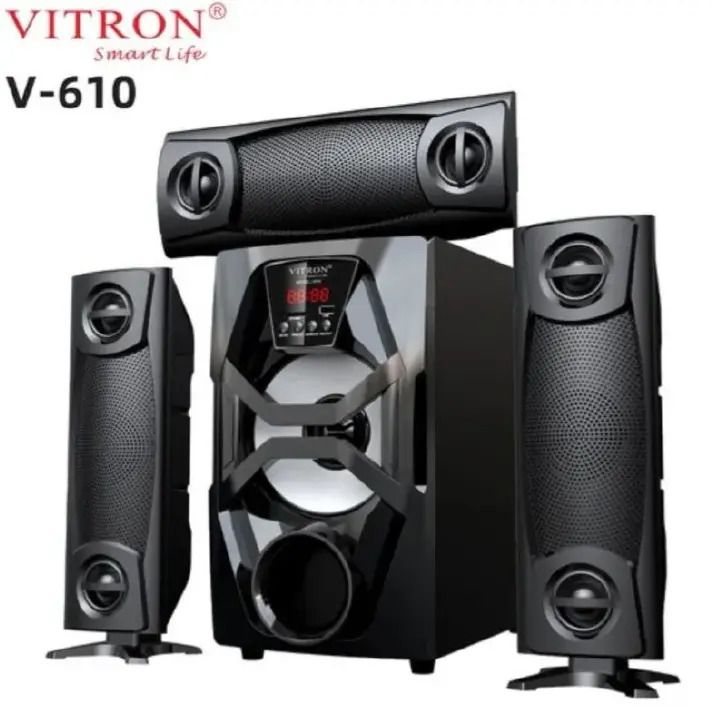 Vitron V610 3.1 Channel Home Theatre System with 10000W PMPO X-BASS, Bluetooth Connectivity, AC/DC Input, USB SD MP3 Player, FM Radio, Remote Control, Hi-Fi Multimedia Speaker, Compatible with DVD